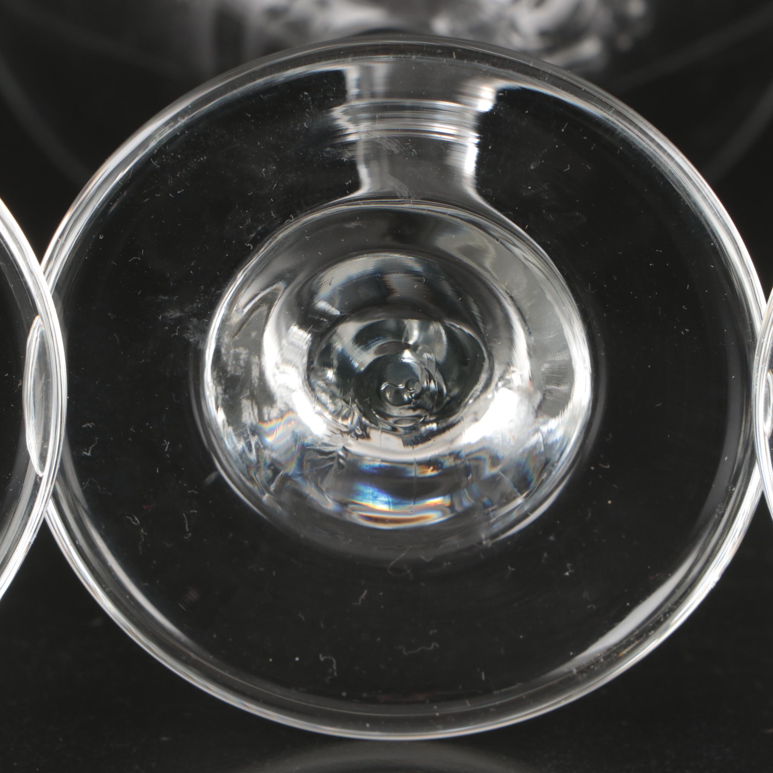 Libbey "Z Stem" Martini Glasses with Kraftware Ice Bucket and Bucket Coasters