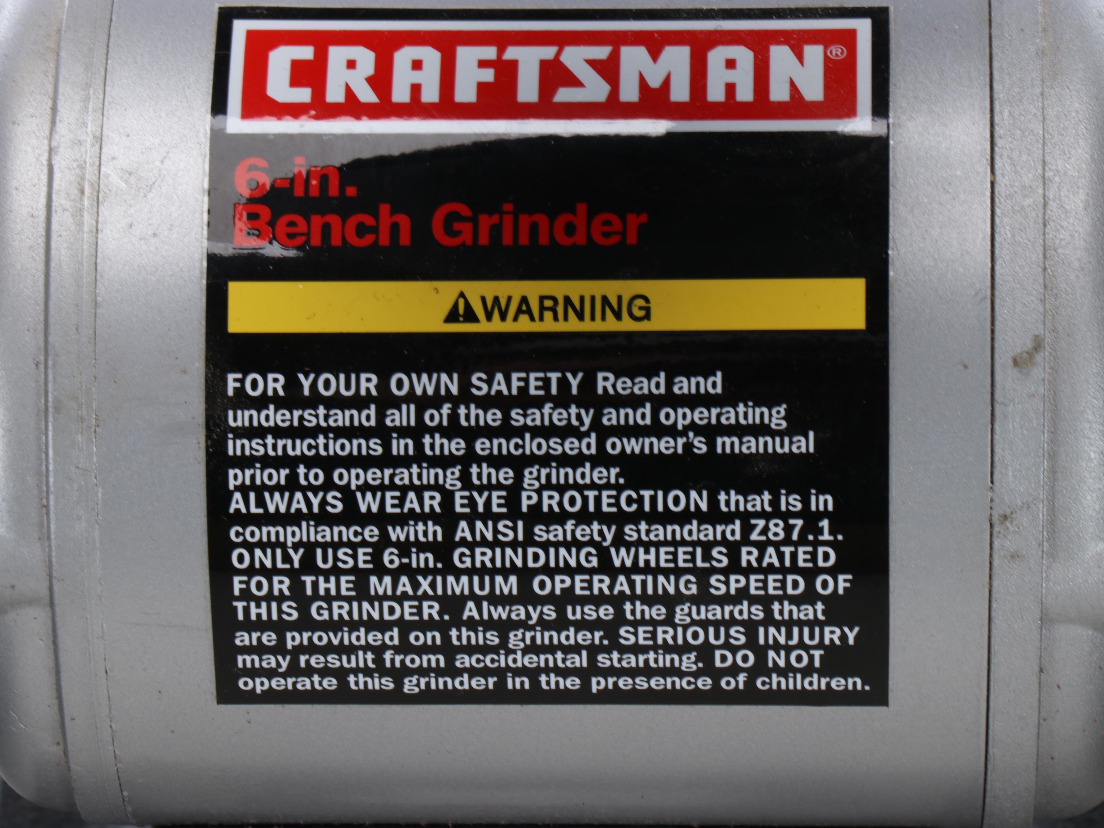 Craftsman 6" Bench Grinder and 7.25" Circular Saw