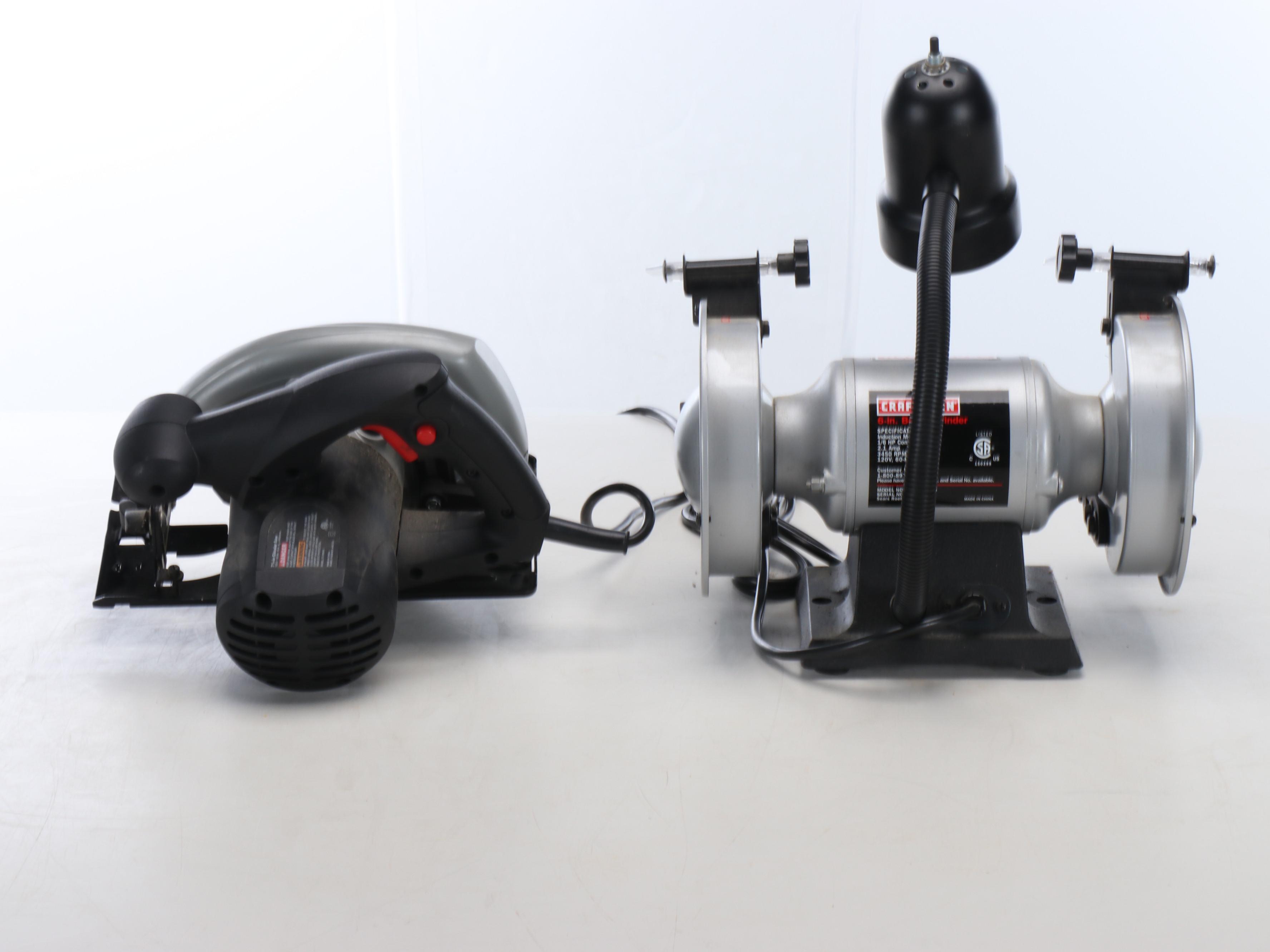 Craftsman 6" Bench Grinder and 7.25" Circular Saw