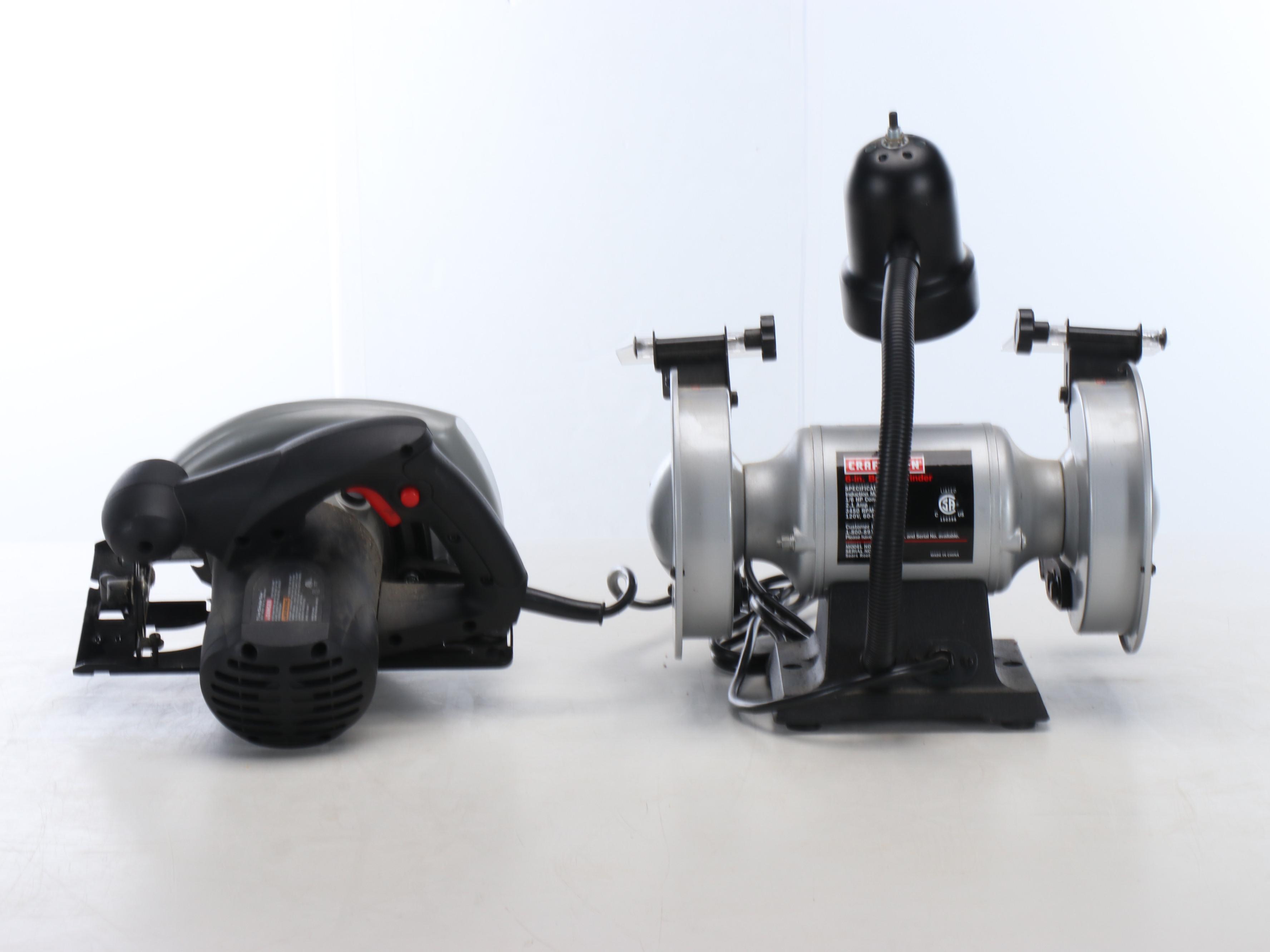 Craftsman 6" Bench Grinder and 7.25" Circular Saw