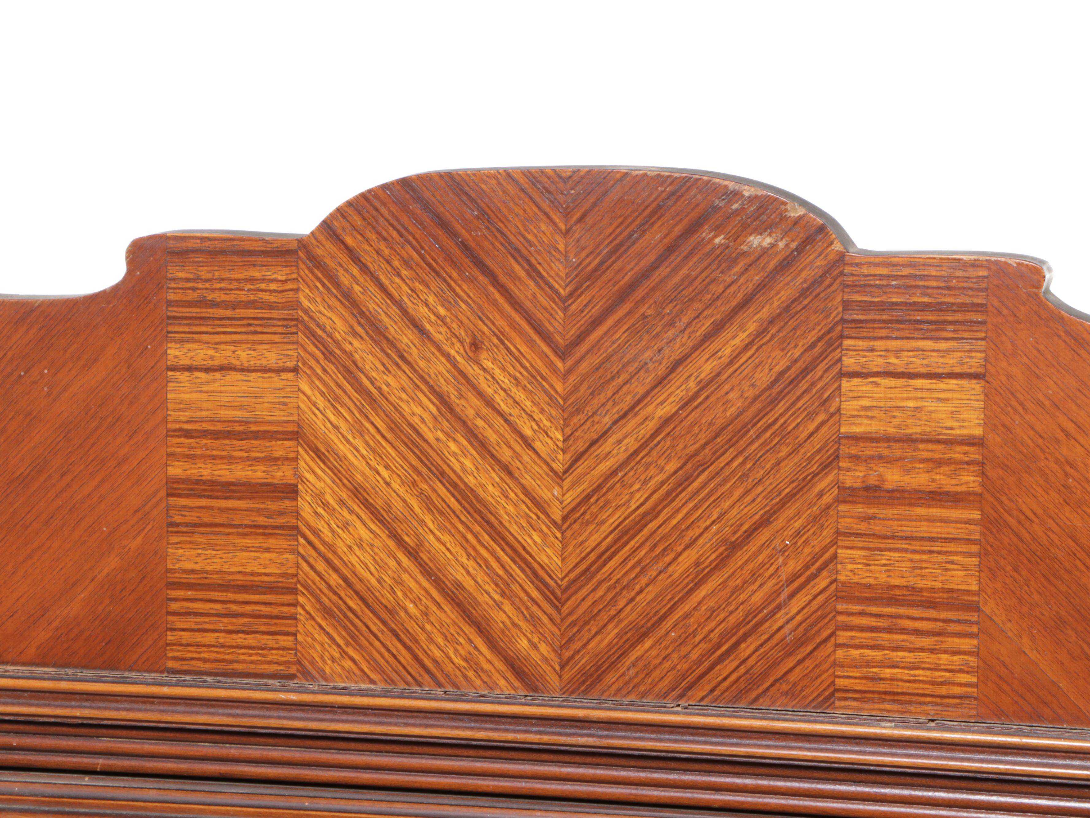 Art Deco Style Waterfall Veneer China Cabinet, Early to Mid-20th Century