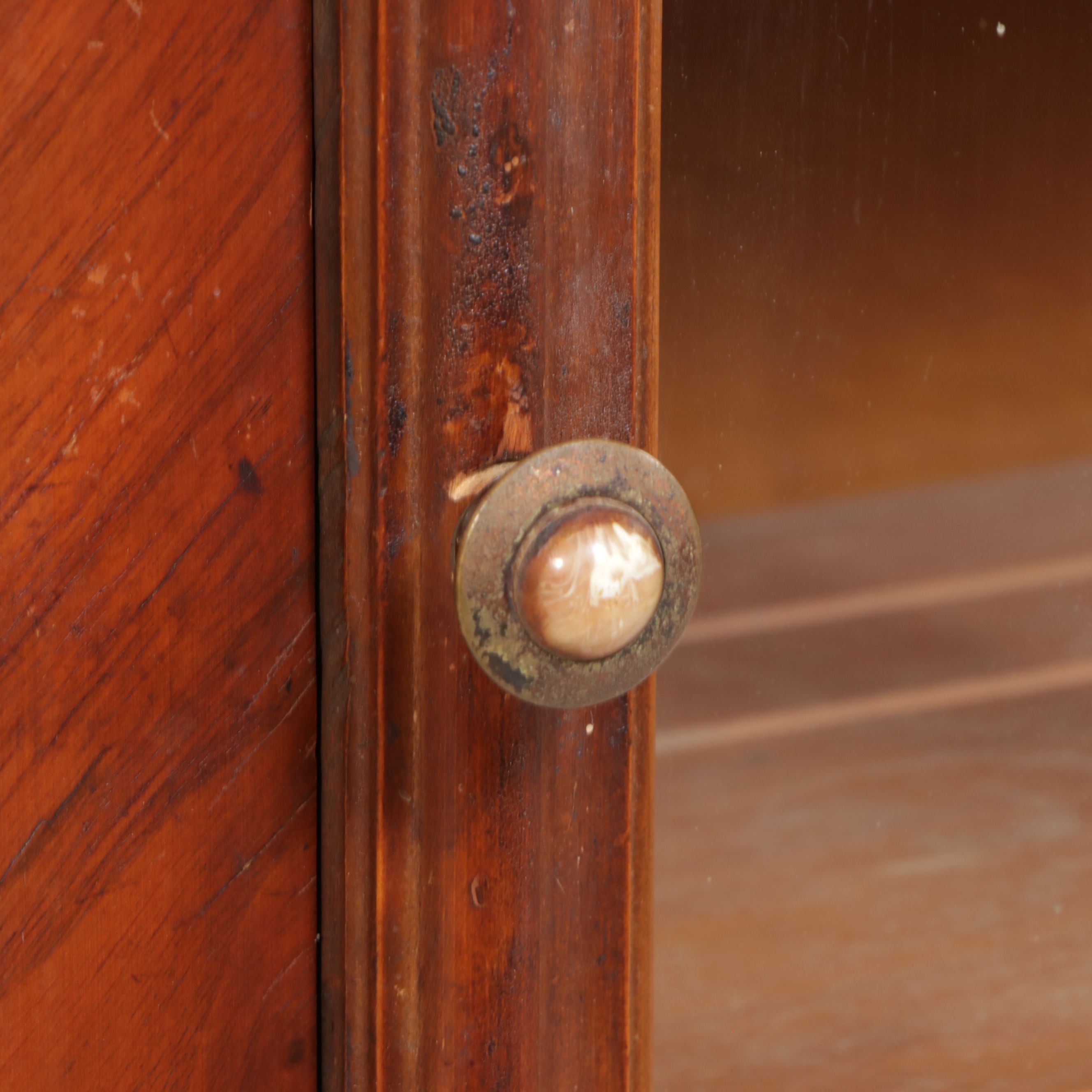 Art Deco Style Waterfall Veneer China Cabinet, Early to Mid-20th Century