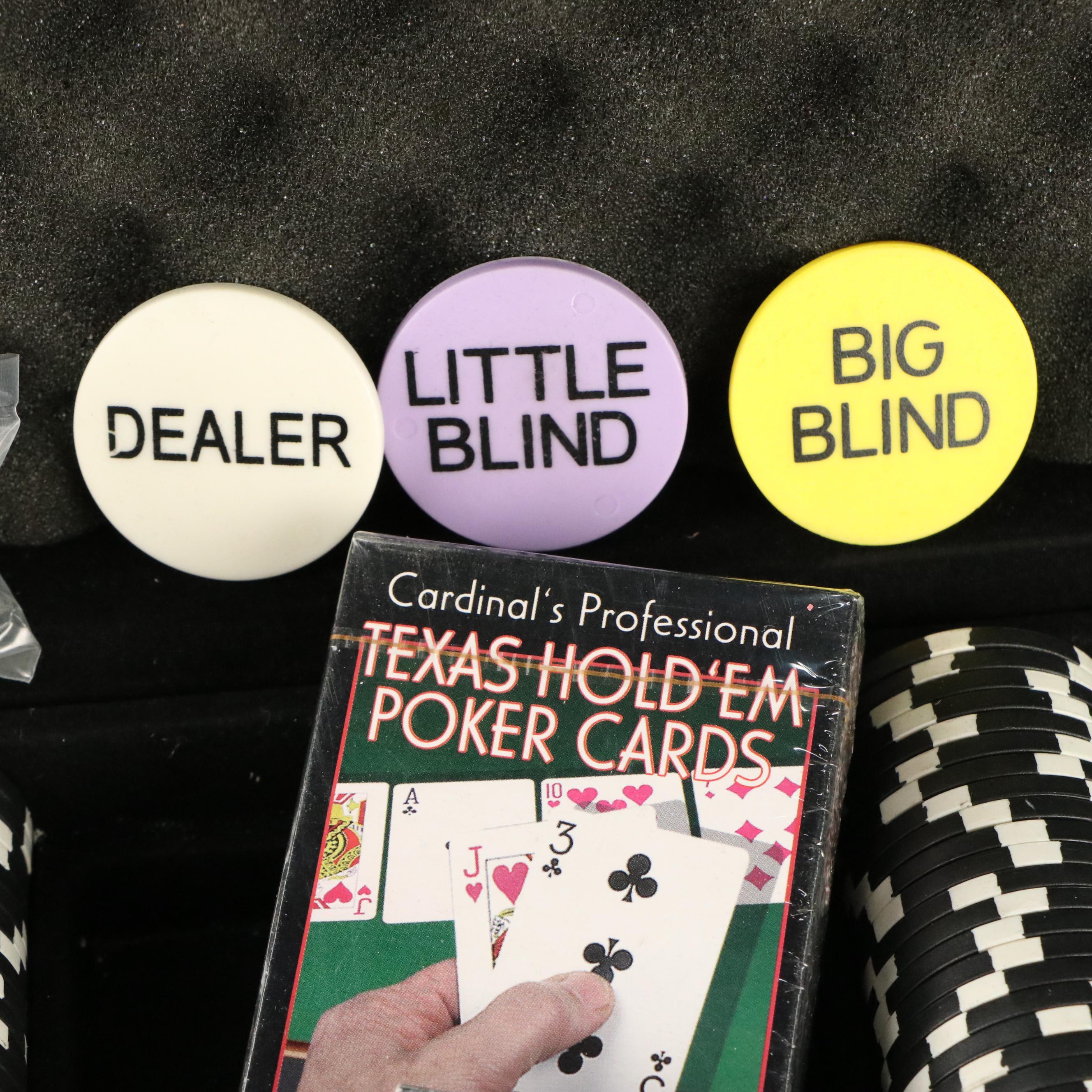 Cardinal's Texas Hold 'Em Poker Set With Deck of Cards, Chips, Buttons & Dice