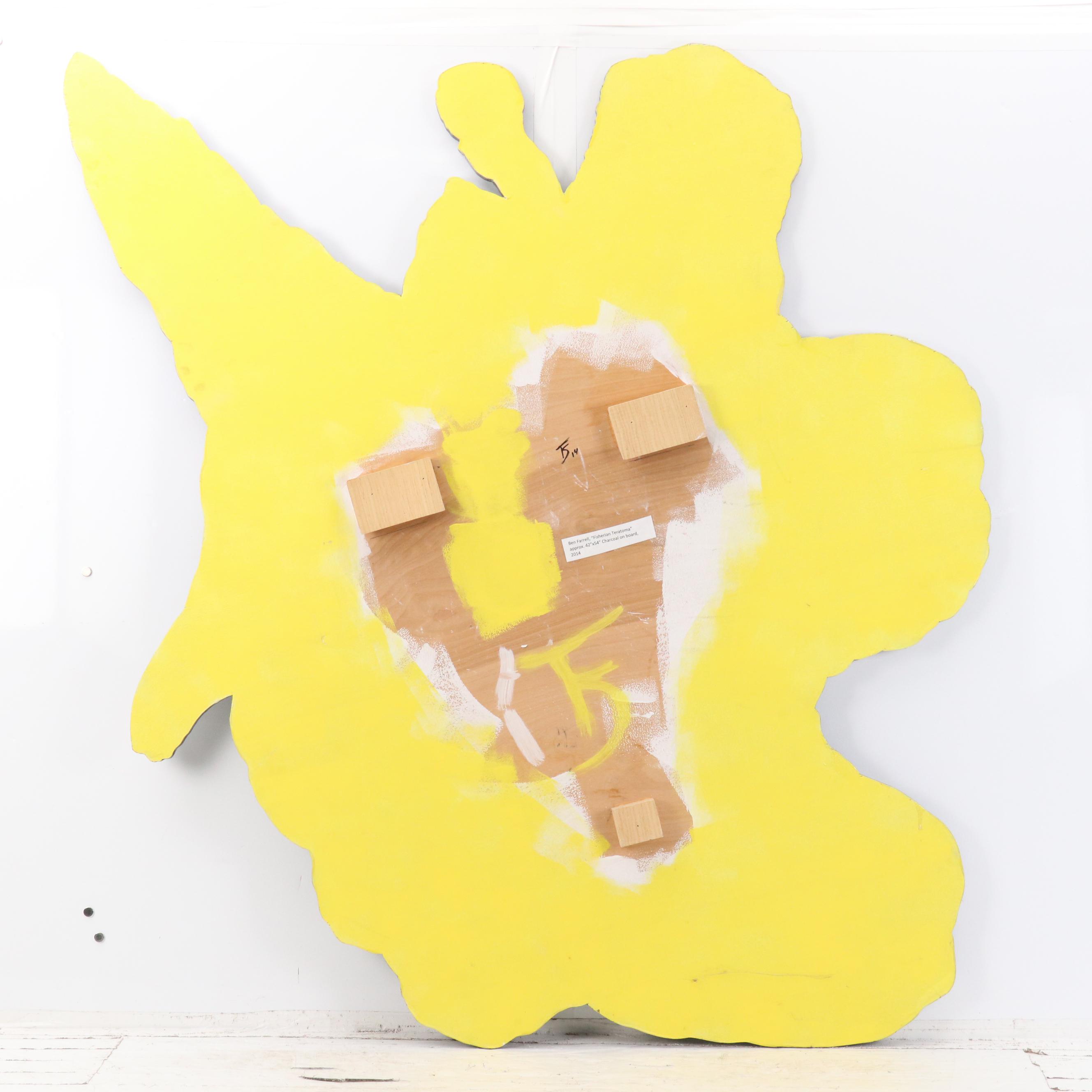 Ben Farrell Monumental Shaped Wood Mixed Media Painting "Fisherian Teratoma"