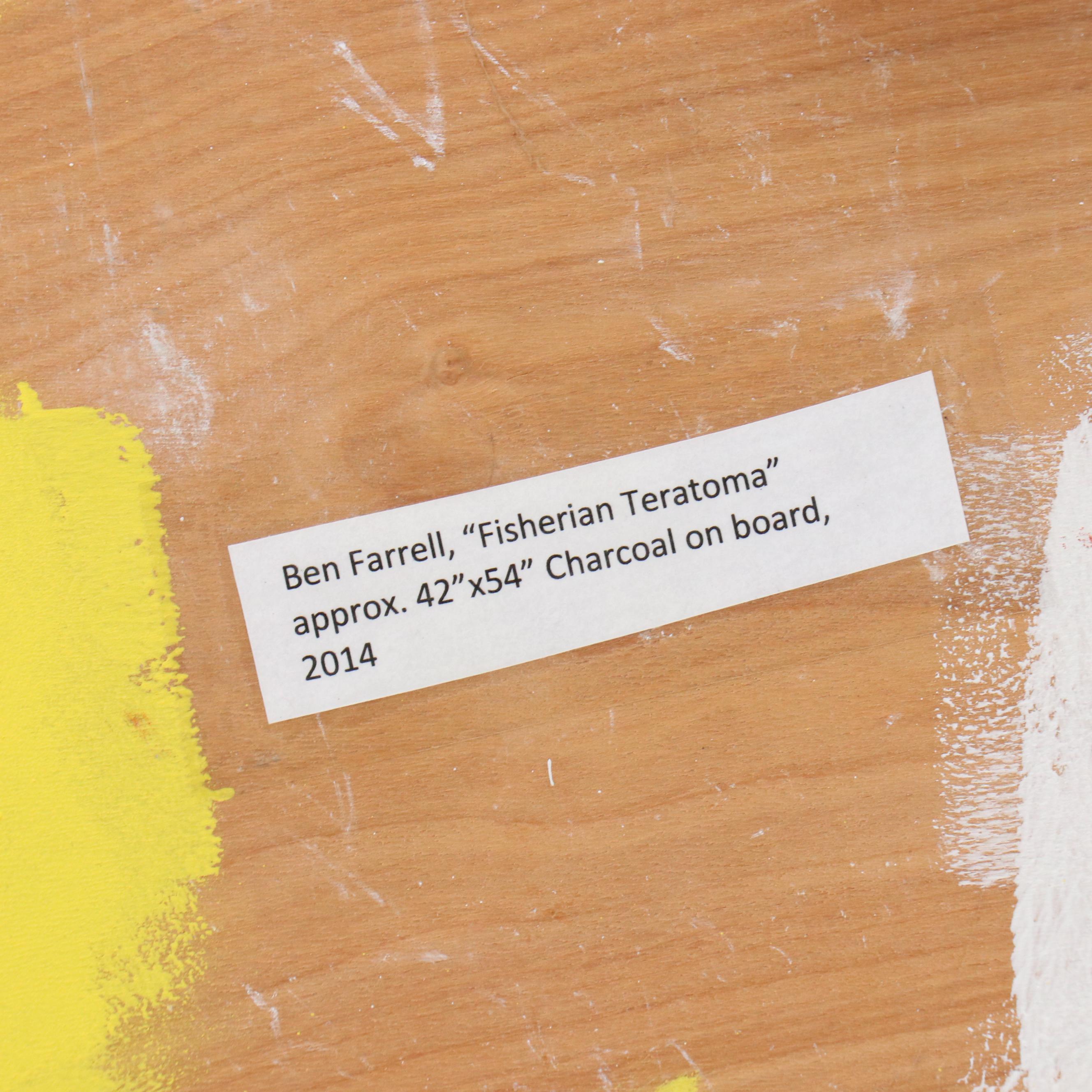 Ben Farrell Monumental Shaped Wood Mixed Media Painting "Fisherian Teratoma"