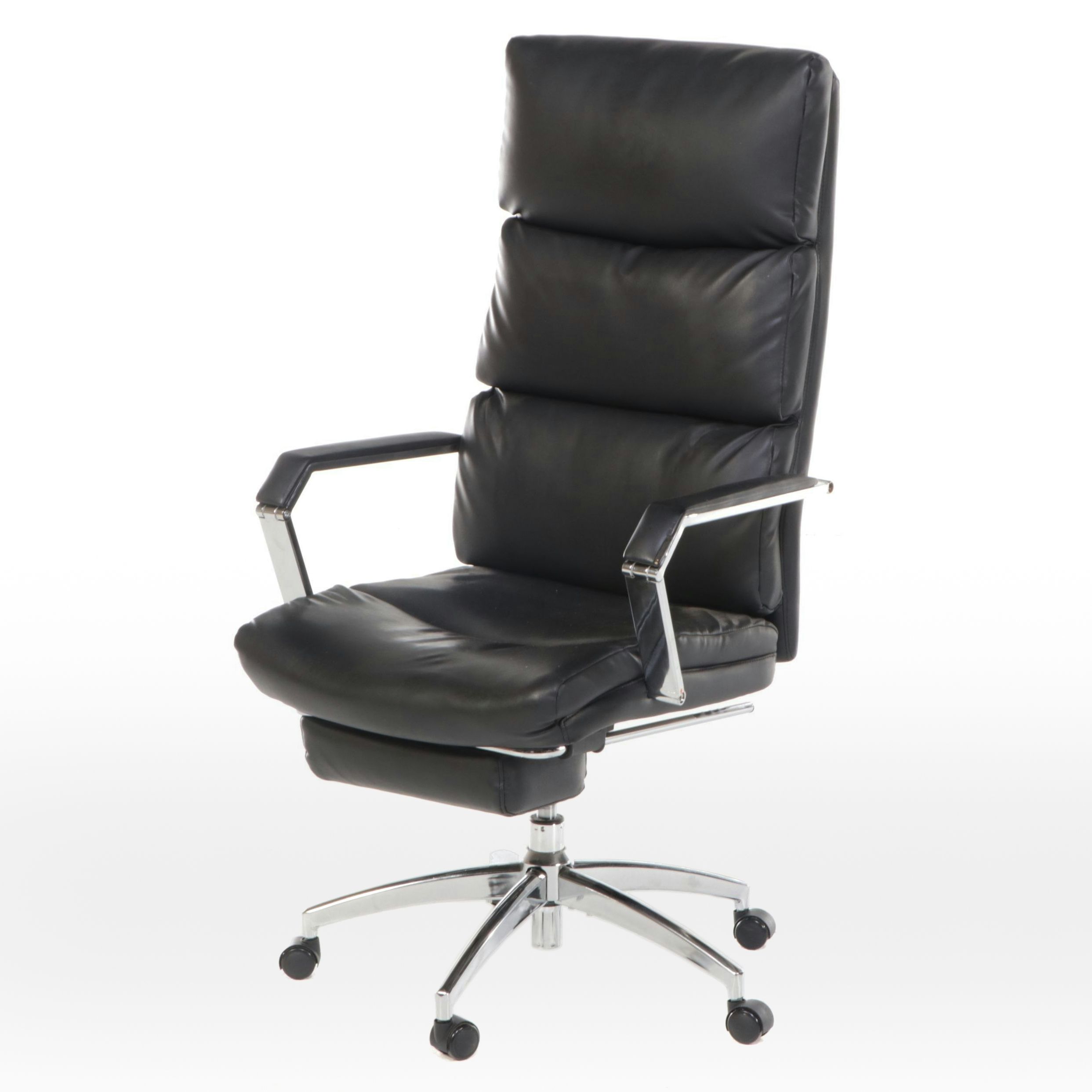 Contemporary Faux Leather and Chrome Desk Chair