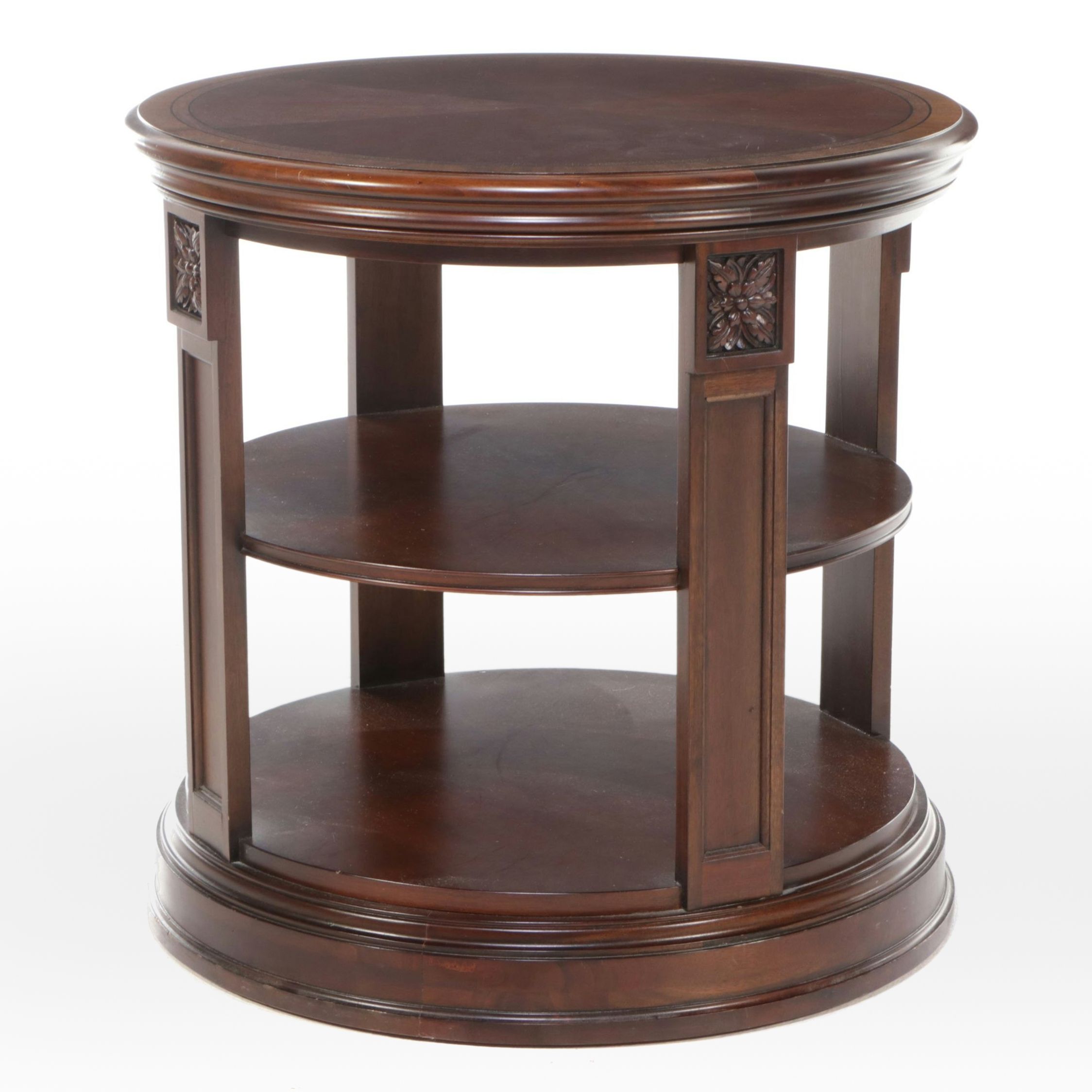 Ethan Allen Mahogany Drum Side Table