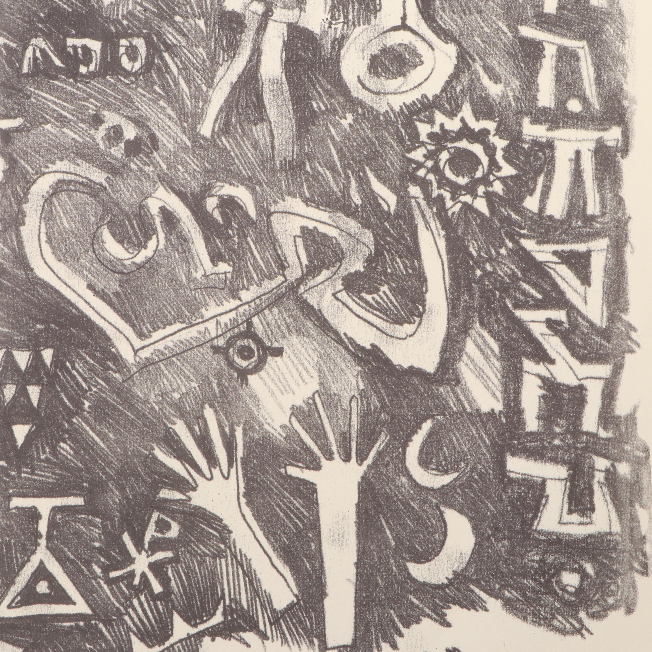 Leonard Maurer Modern Lithograph, 1965