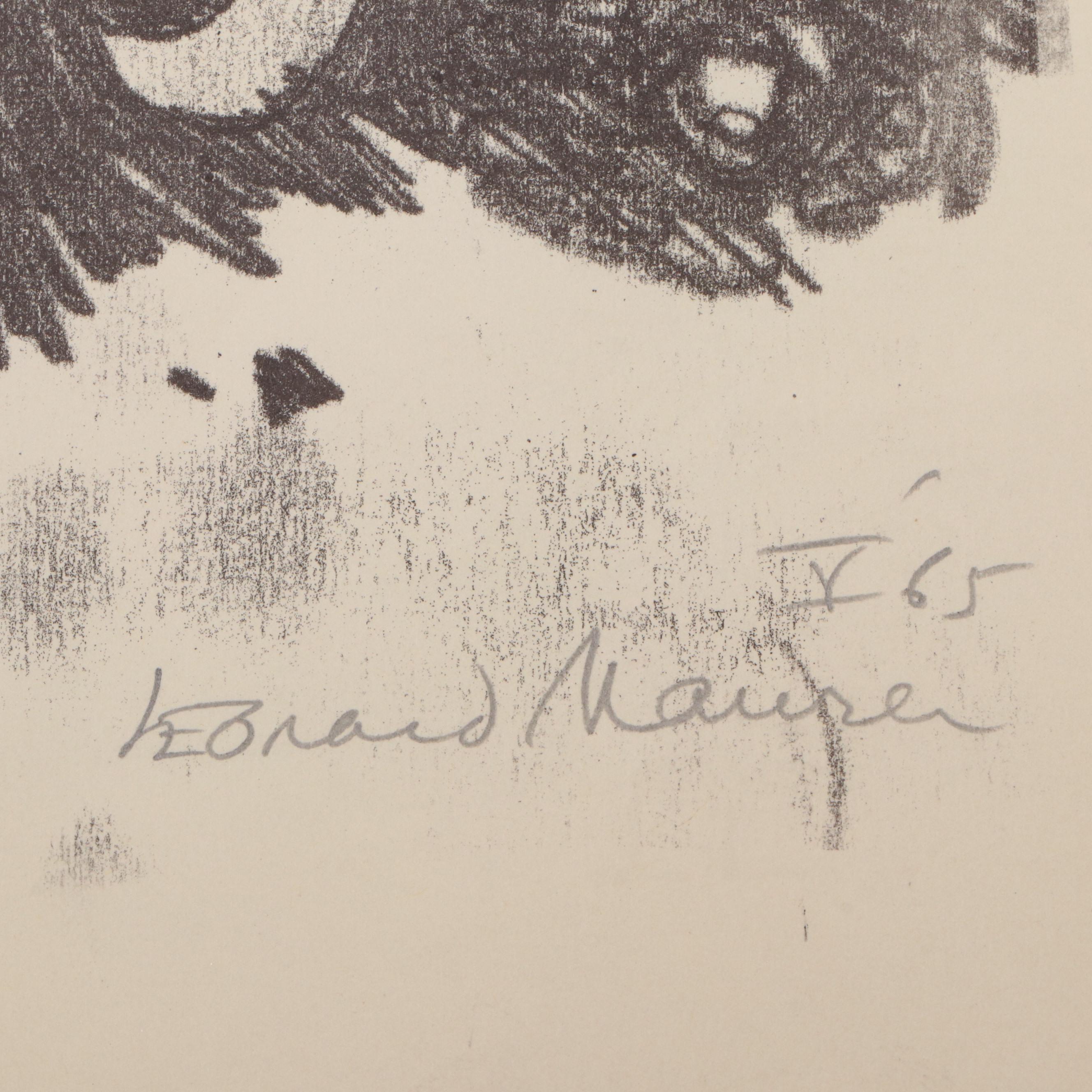 Leonard Maurer Modern Lithograph, 1965