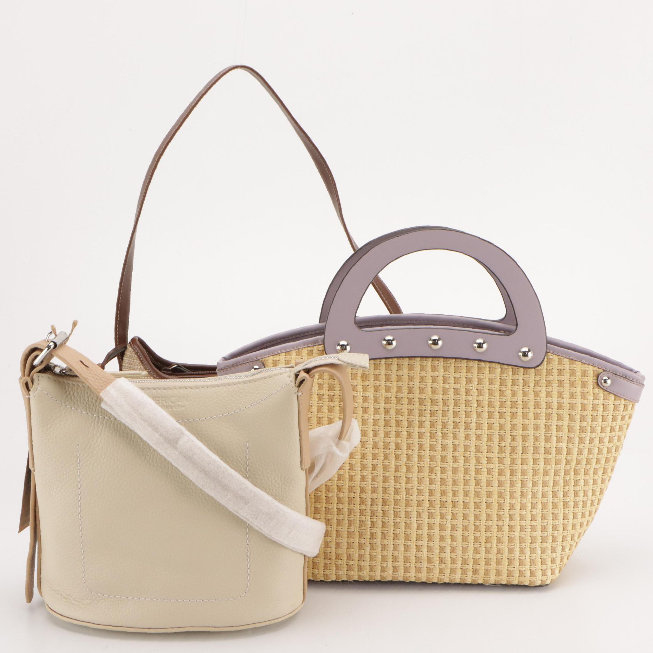 Maxx Woven Paper/Jute Bucket Bag, American Leather Co. Crowley Crossbody & More