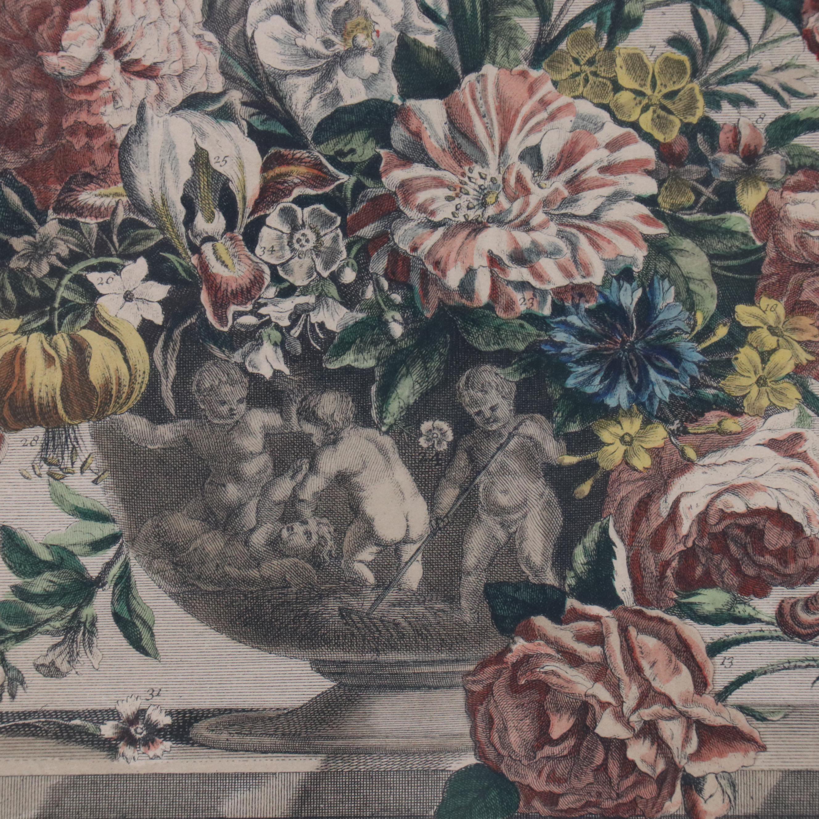 Botanical Hand-Colored Collotype After Robert Furber "June"