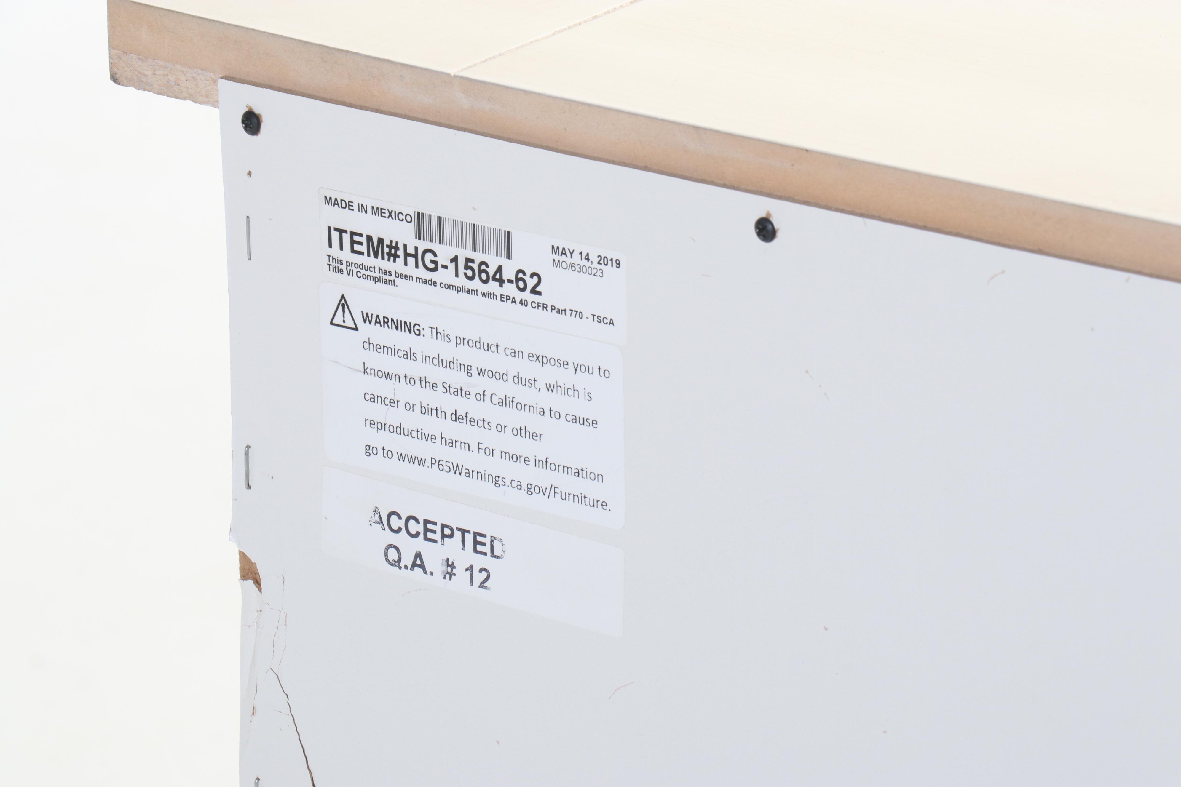 Shaker Style White Wood Glass Front Sideboard