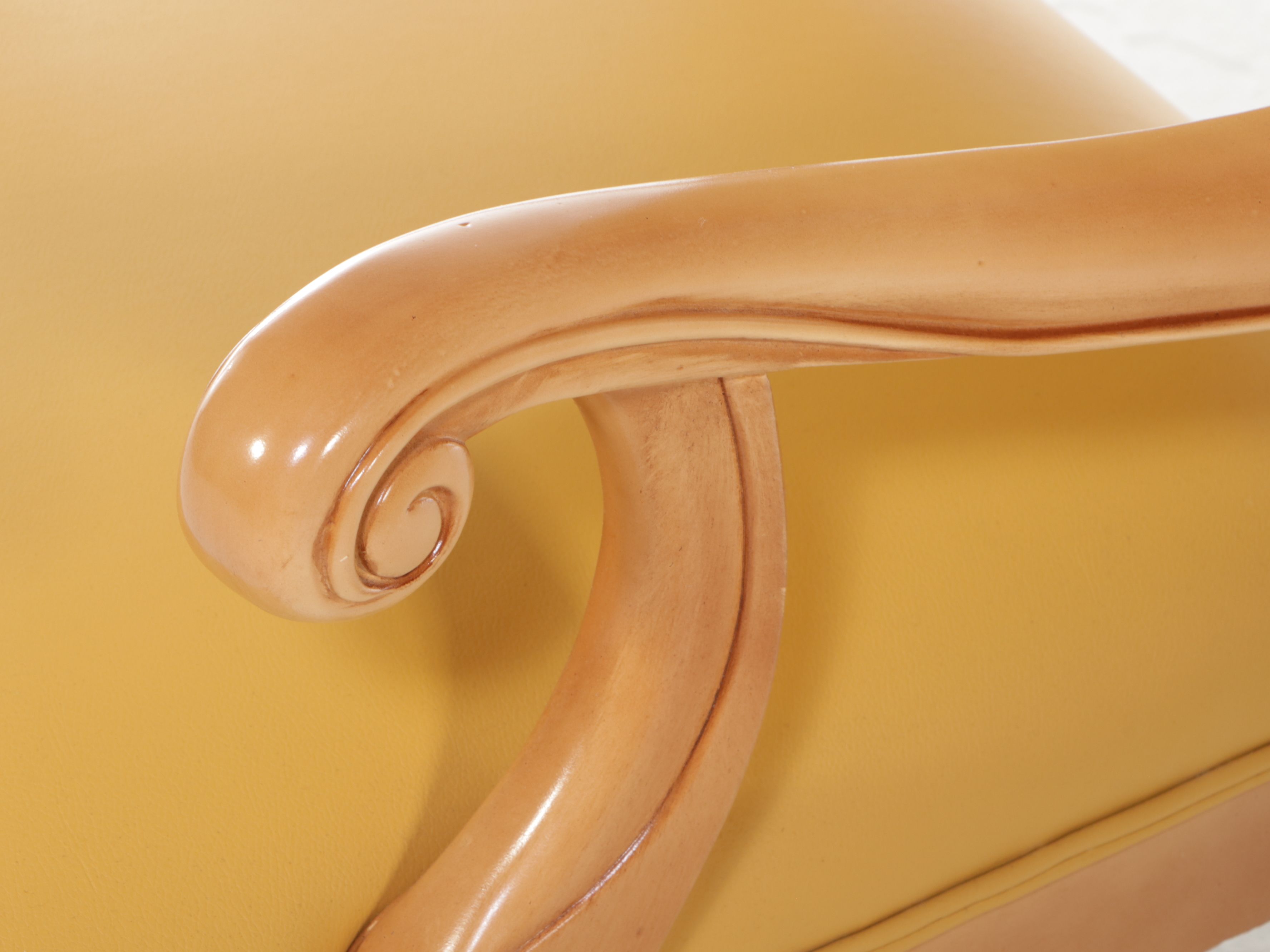 Lexington Leather Upholstered Armchairs with Embroidered Floral Details