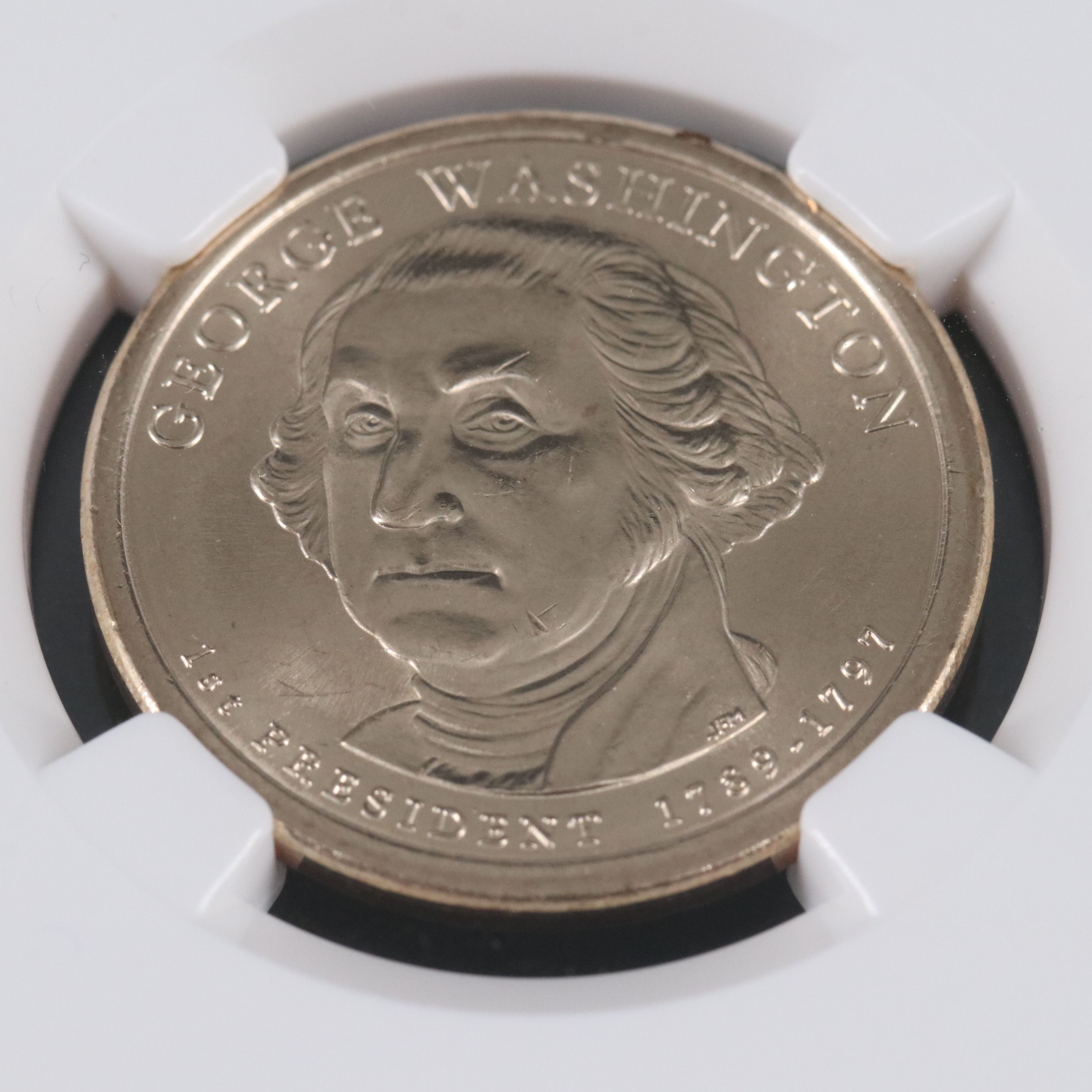 Five 2007 Presidential Dollars with Edge Lettering Errors, Washington and Adams