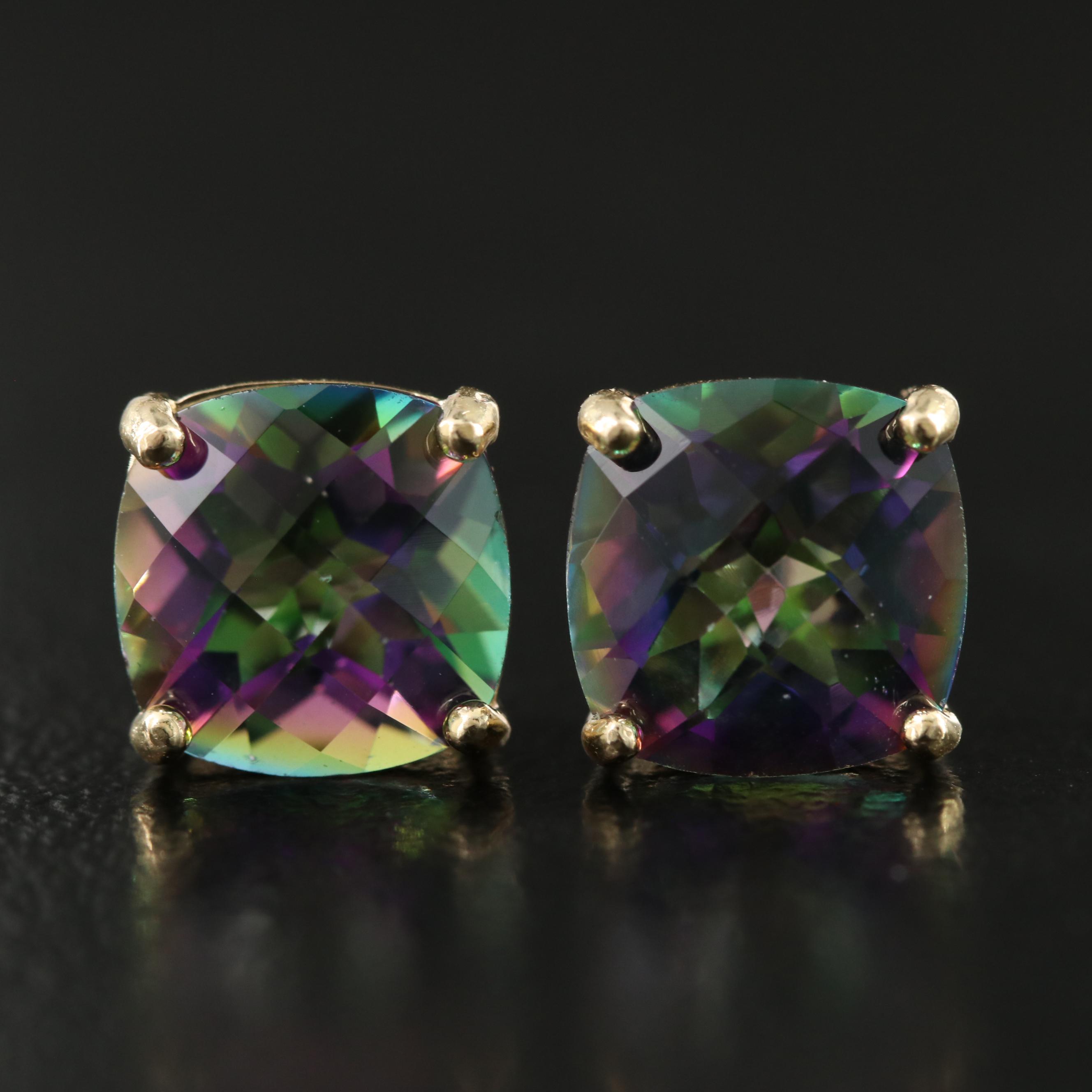 14K Mystic Topaz Stud Earrings