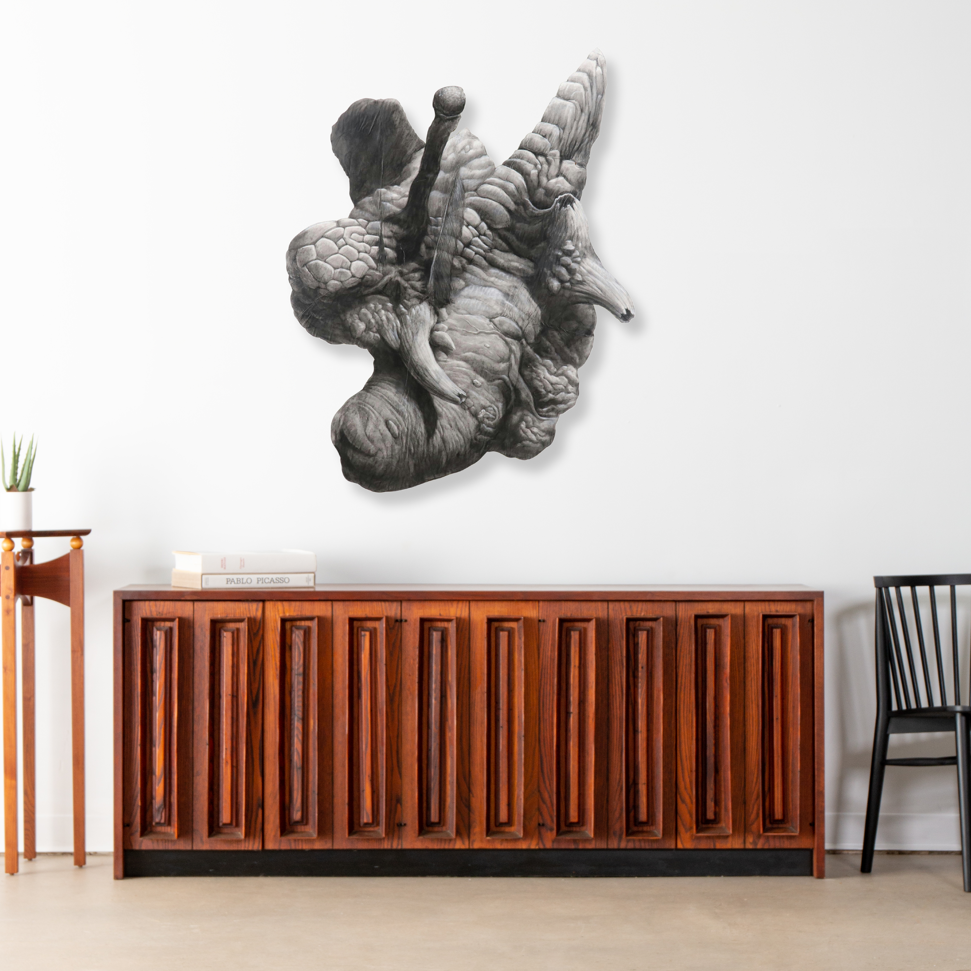 Ben Farrell Monumental Shaped Wood Mixed Media Painting "Fisherian Teratoma"