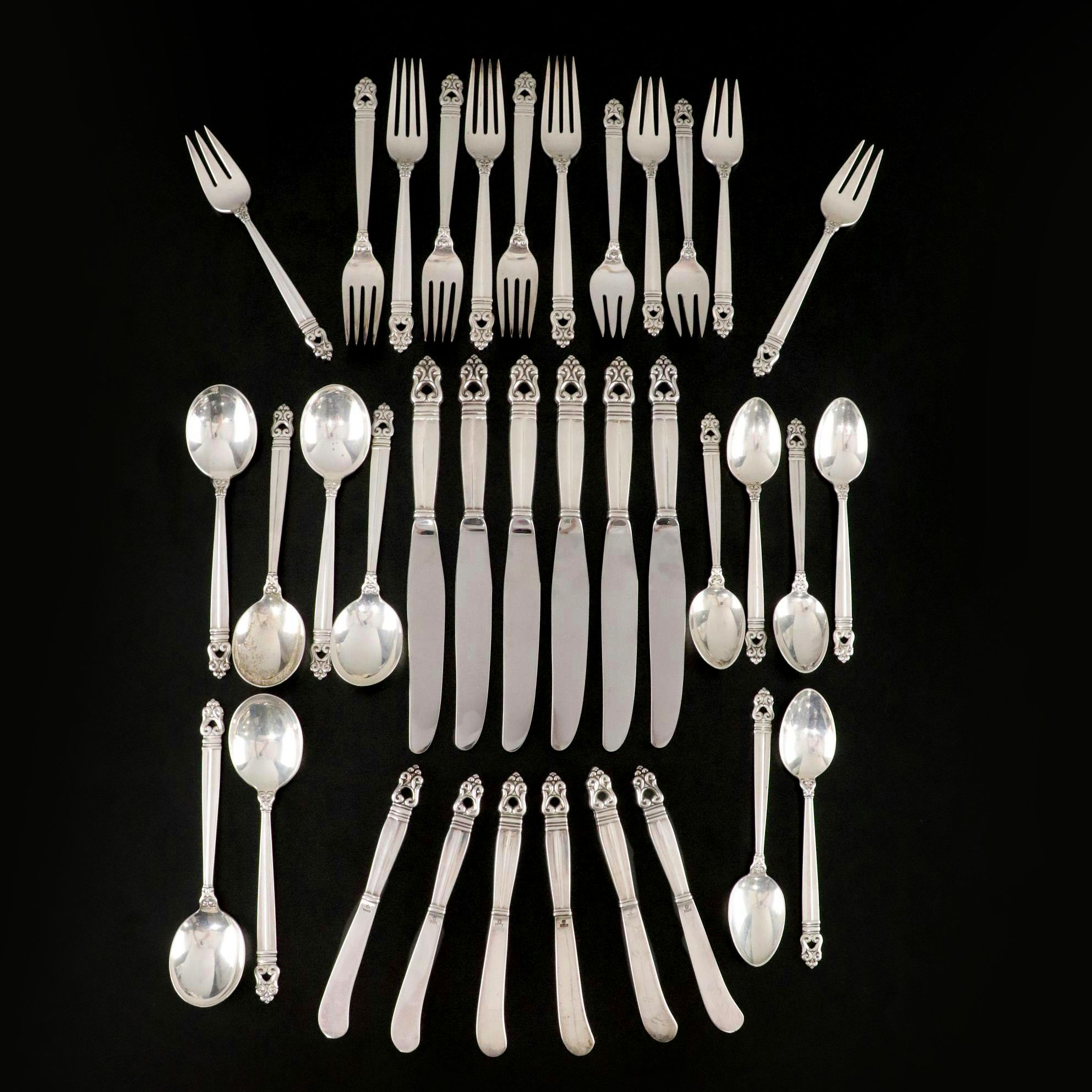International Silver "Royal Danish" Sterling Silver Flatware Set for Six
