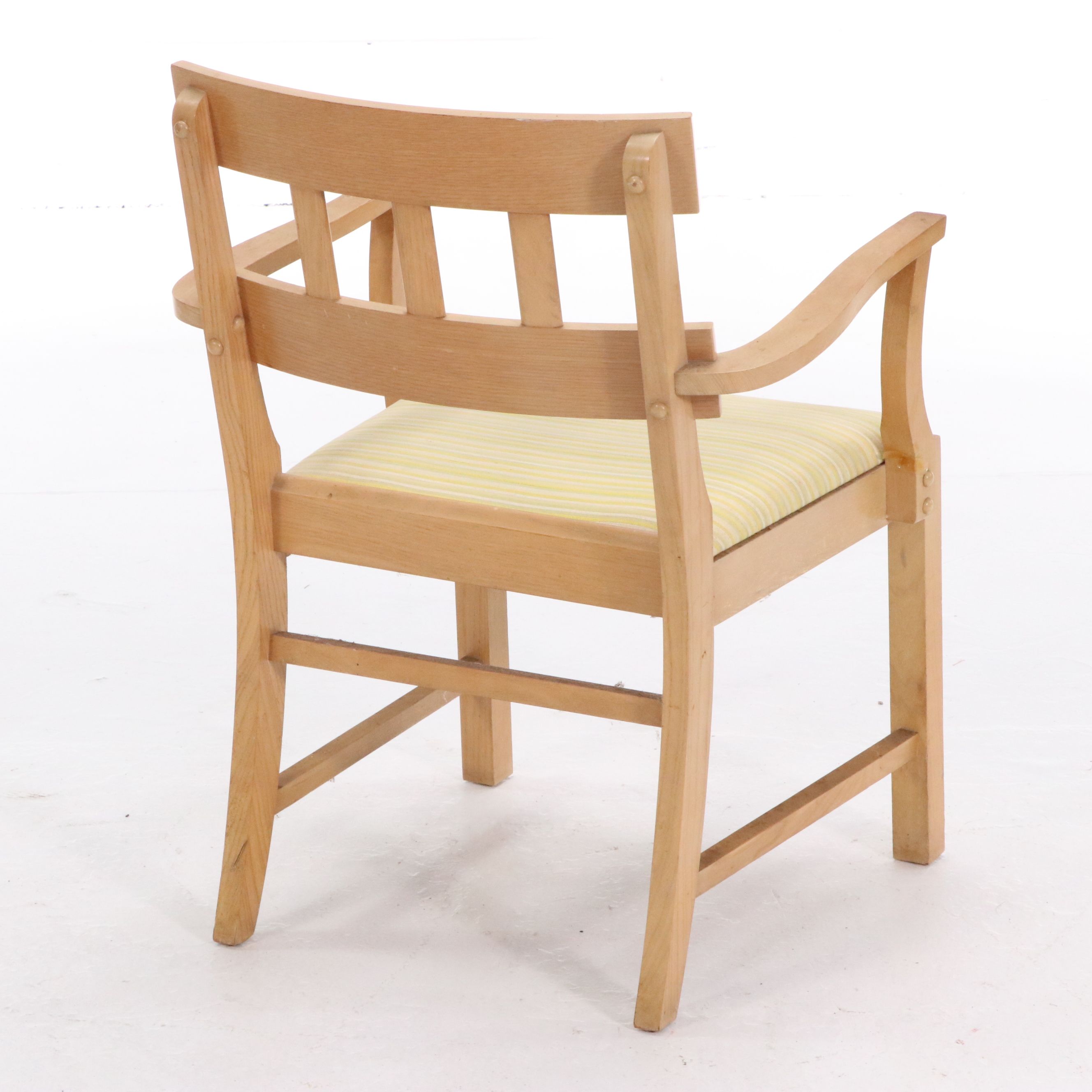 Danish Modern Style Oak Finish Armchair