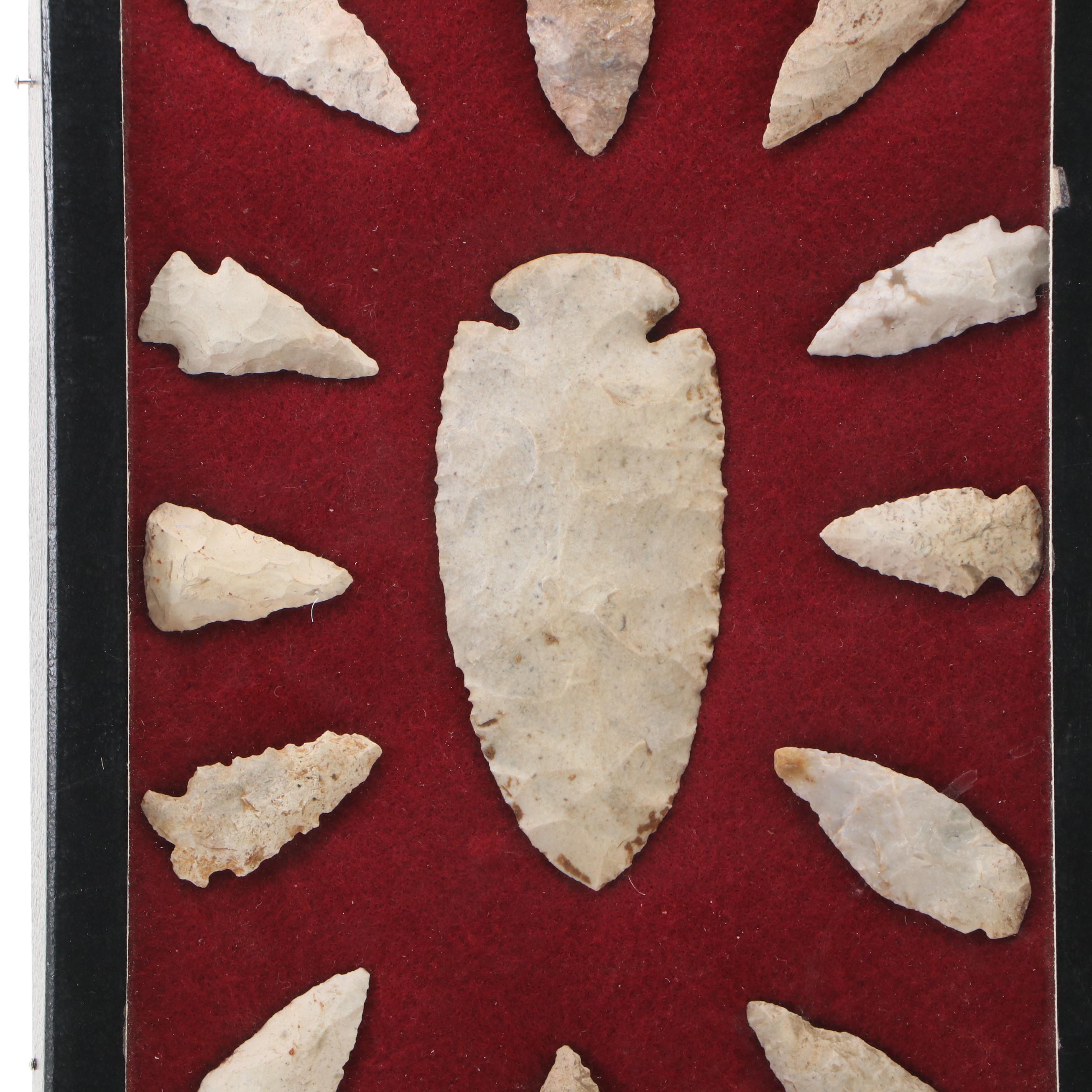 Dovetail Type and Other White Flint Arrowheads, Early Archaic to Woodland Period