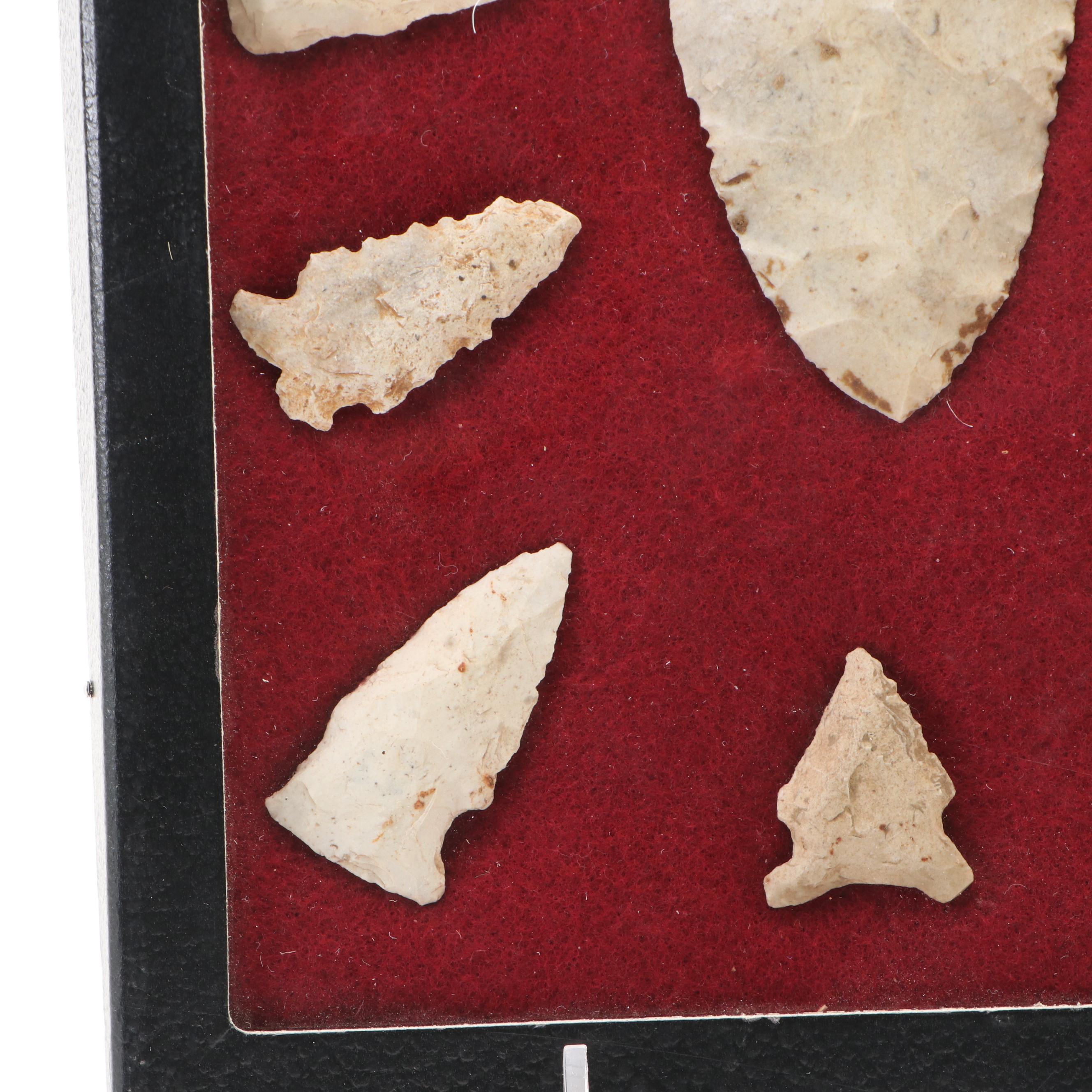 Dovetail Type and Other White Flint Arrowheads, Early Archaic to Woodland Period