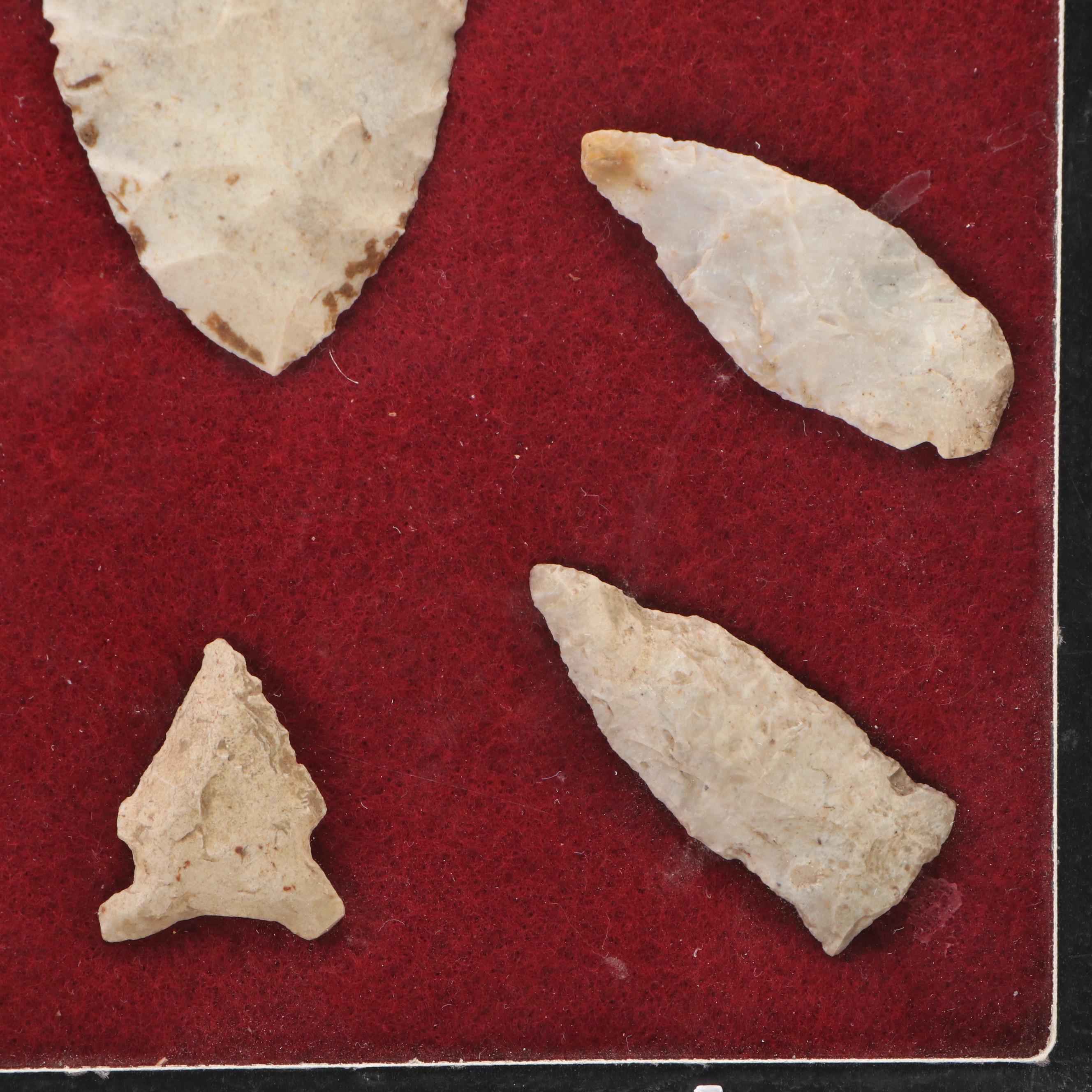 Dovetail Type and Other White Flint Arrowheads, Early Archaic to Woodland Period