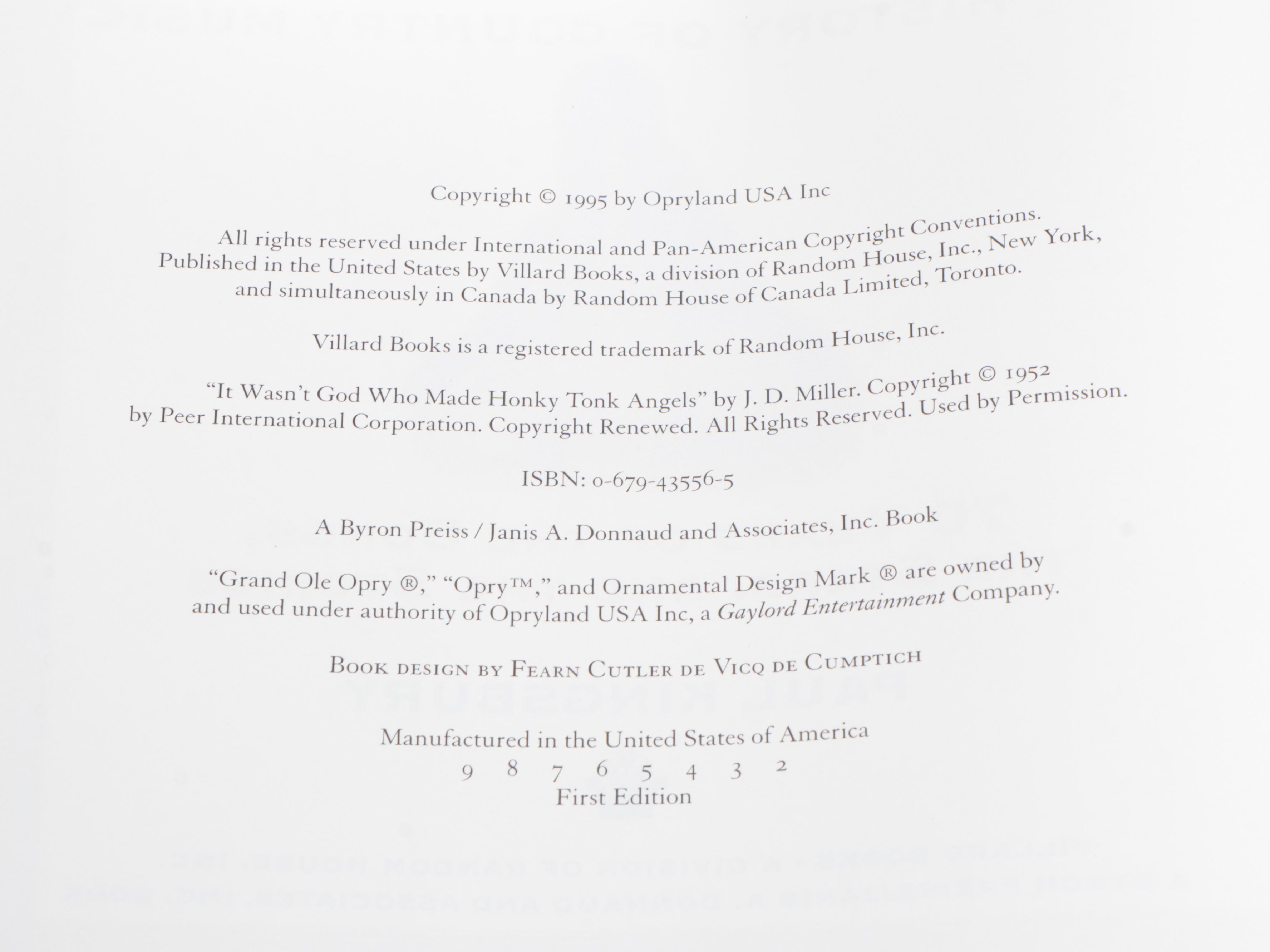 "Historic Photos of The Opry" by Jim McGuire and Other American Books