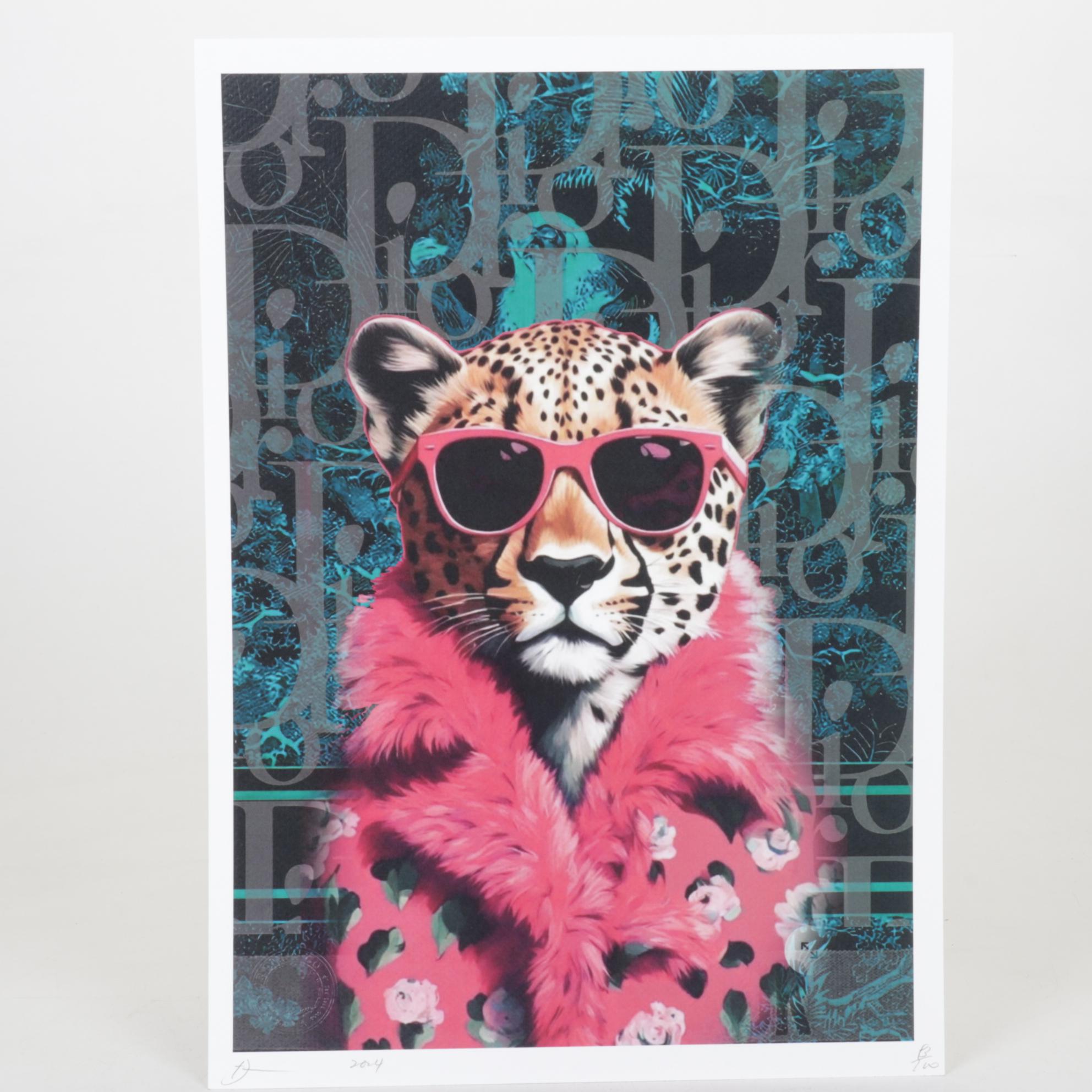 Death NYC Pop Art Homage to Christian Dior x Cheetah, 2024