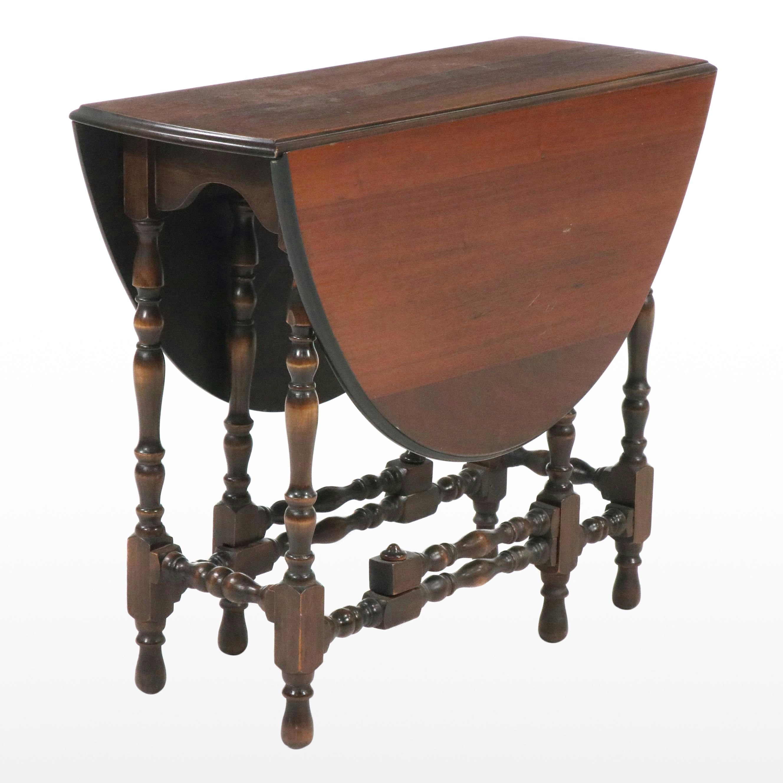 William and Mary Style Drop-Leaf Table