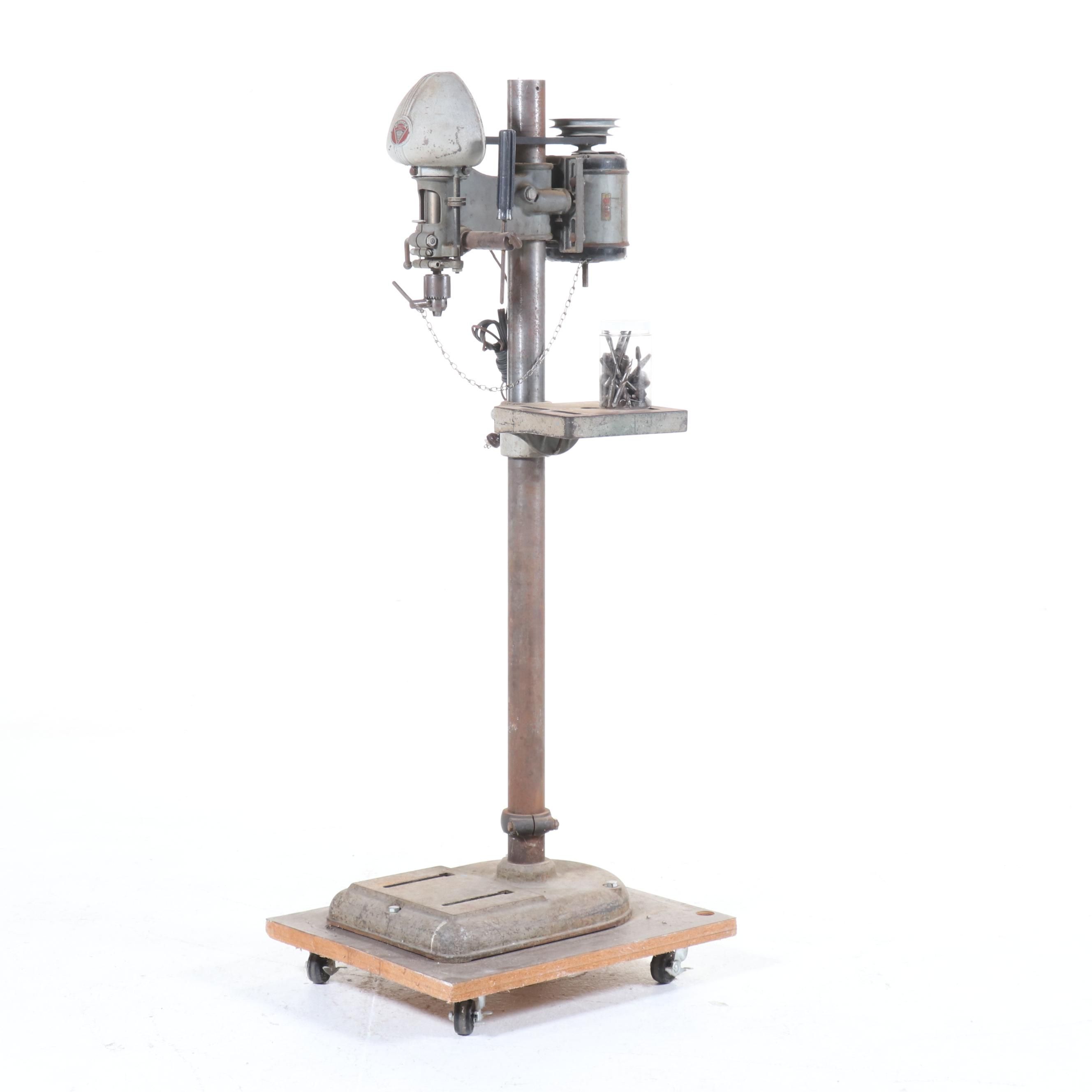 Delta Standing Drill Press on Casters with Drill Bits