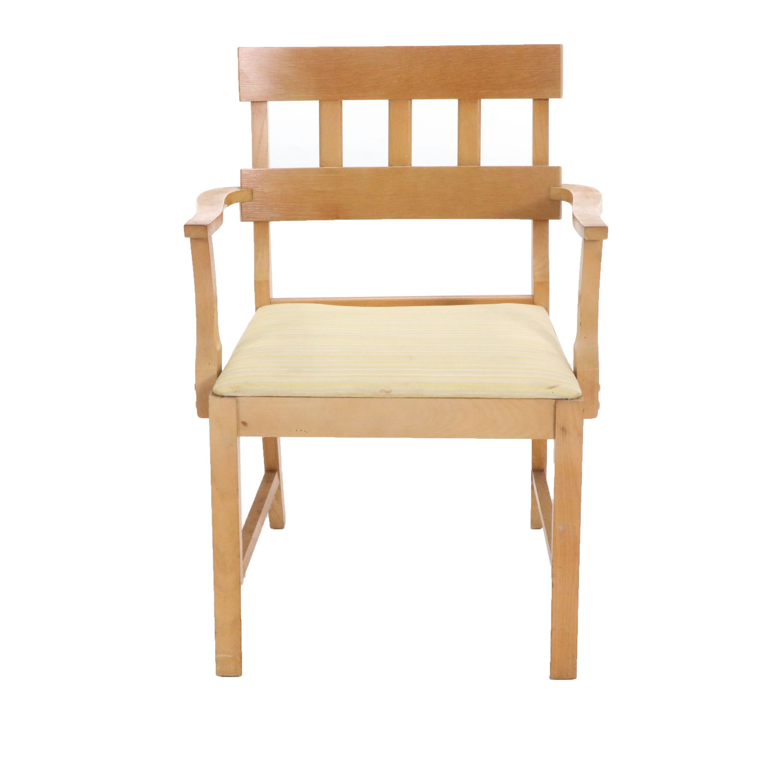 Danish Modern Style Oak Finish Armchair