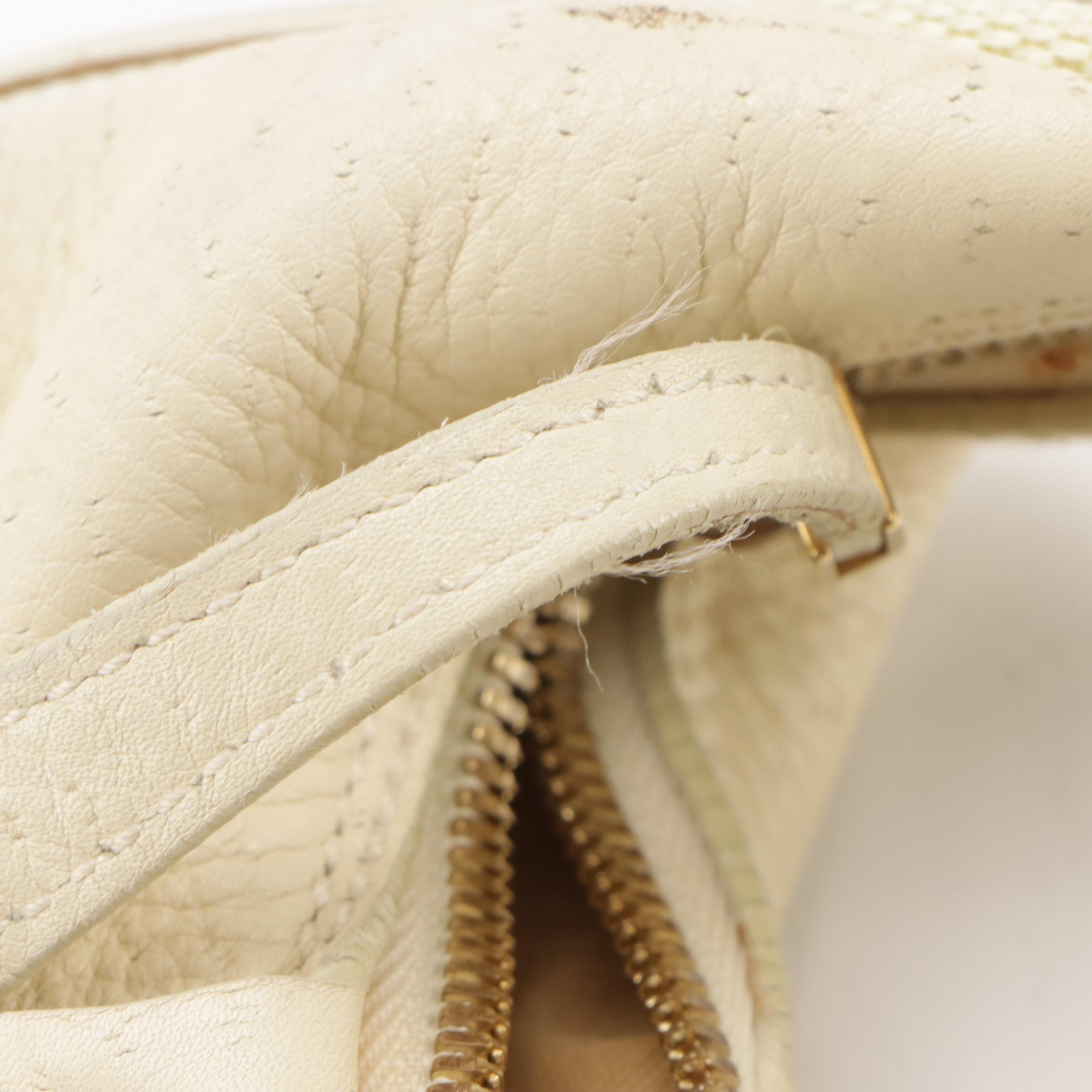 Salvatore Ferragamo Hobo Bag in Ivory White Leather