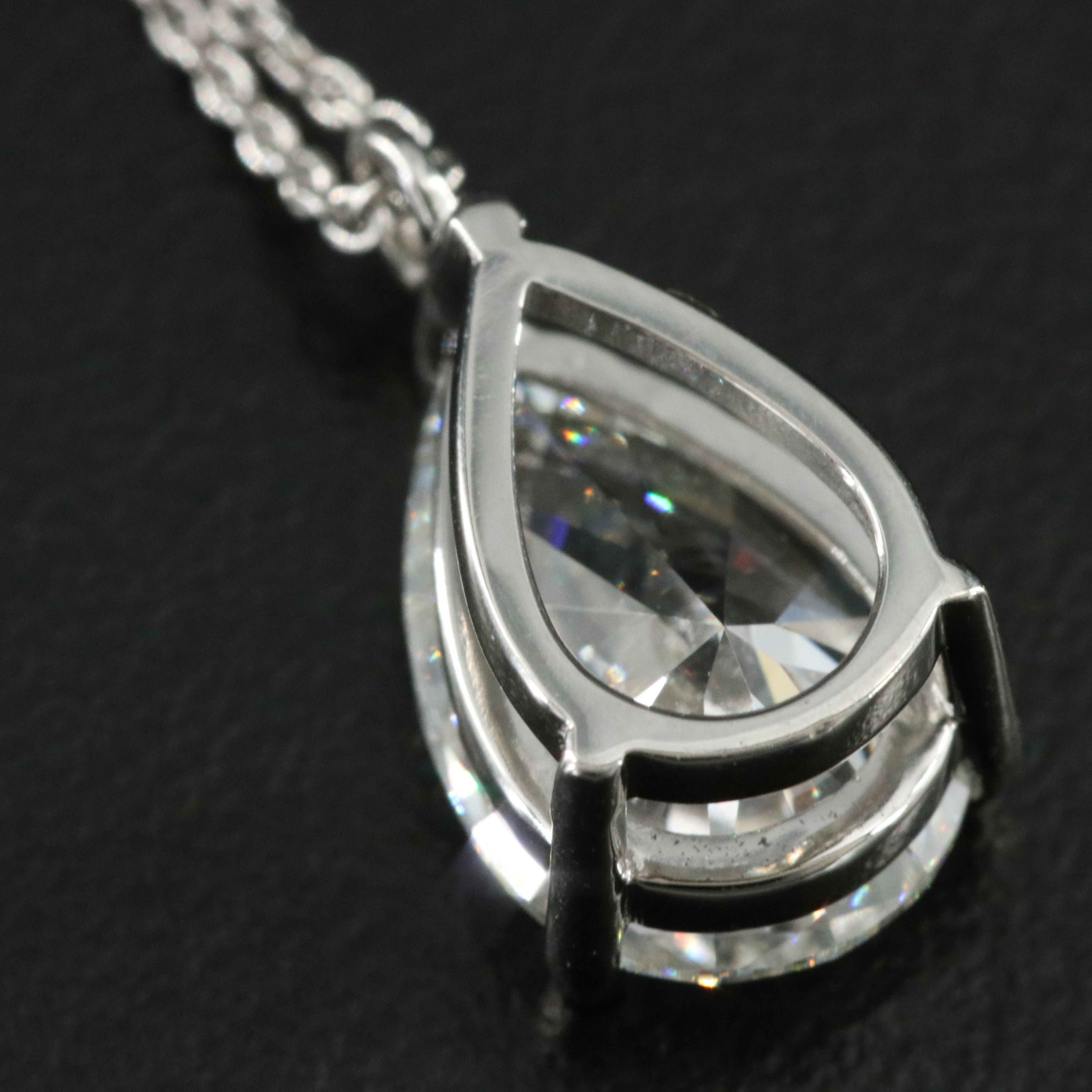 Platinum 3.02 CT Lab Grown Diamond Solitaire Necklace with IGI Report