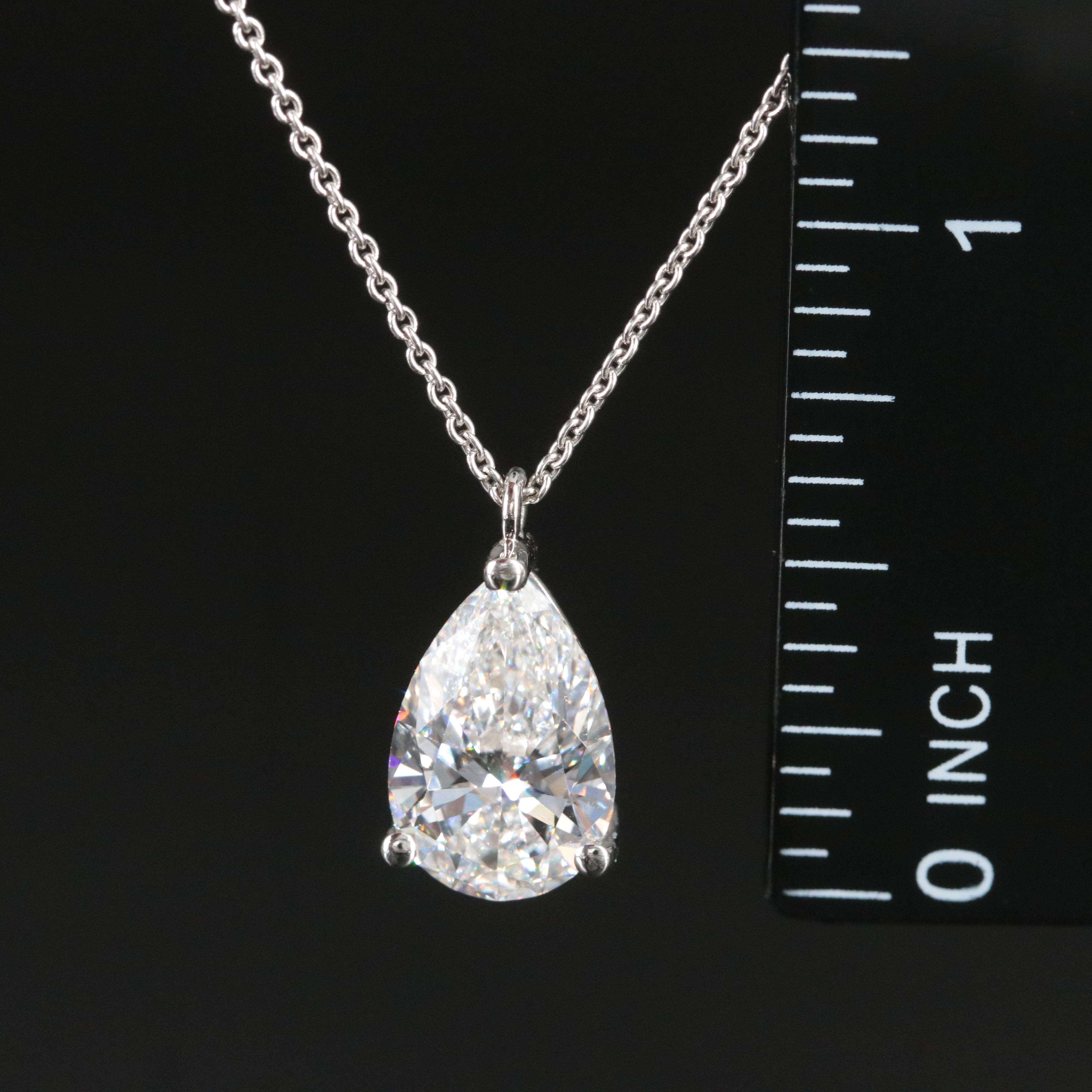 Platinum 3.03 CT Lab Grown Diamond Solitaire Necklace with IGI Report