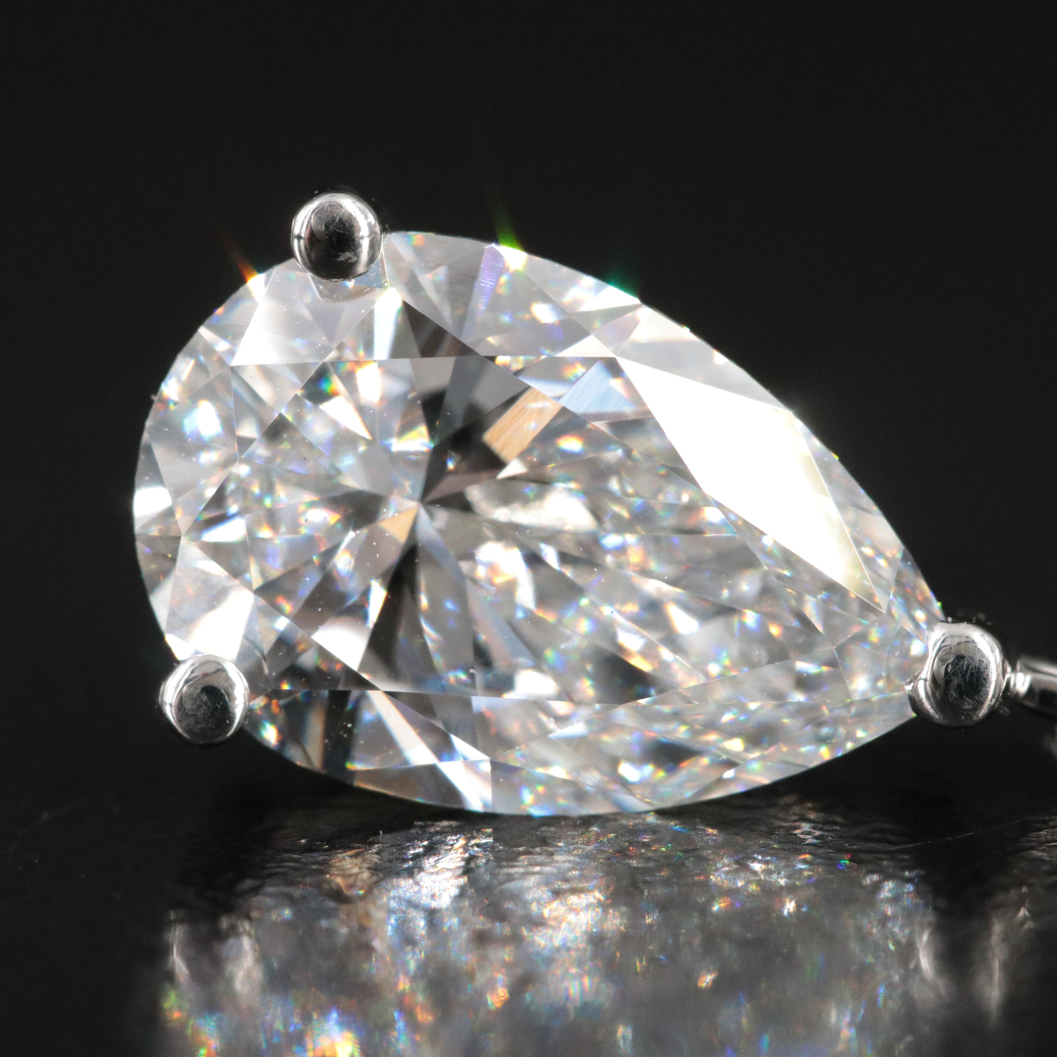 Platinum 3.03 CT Lab Grown Diamond Solitaire Necklace with IGI Report