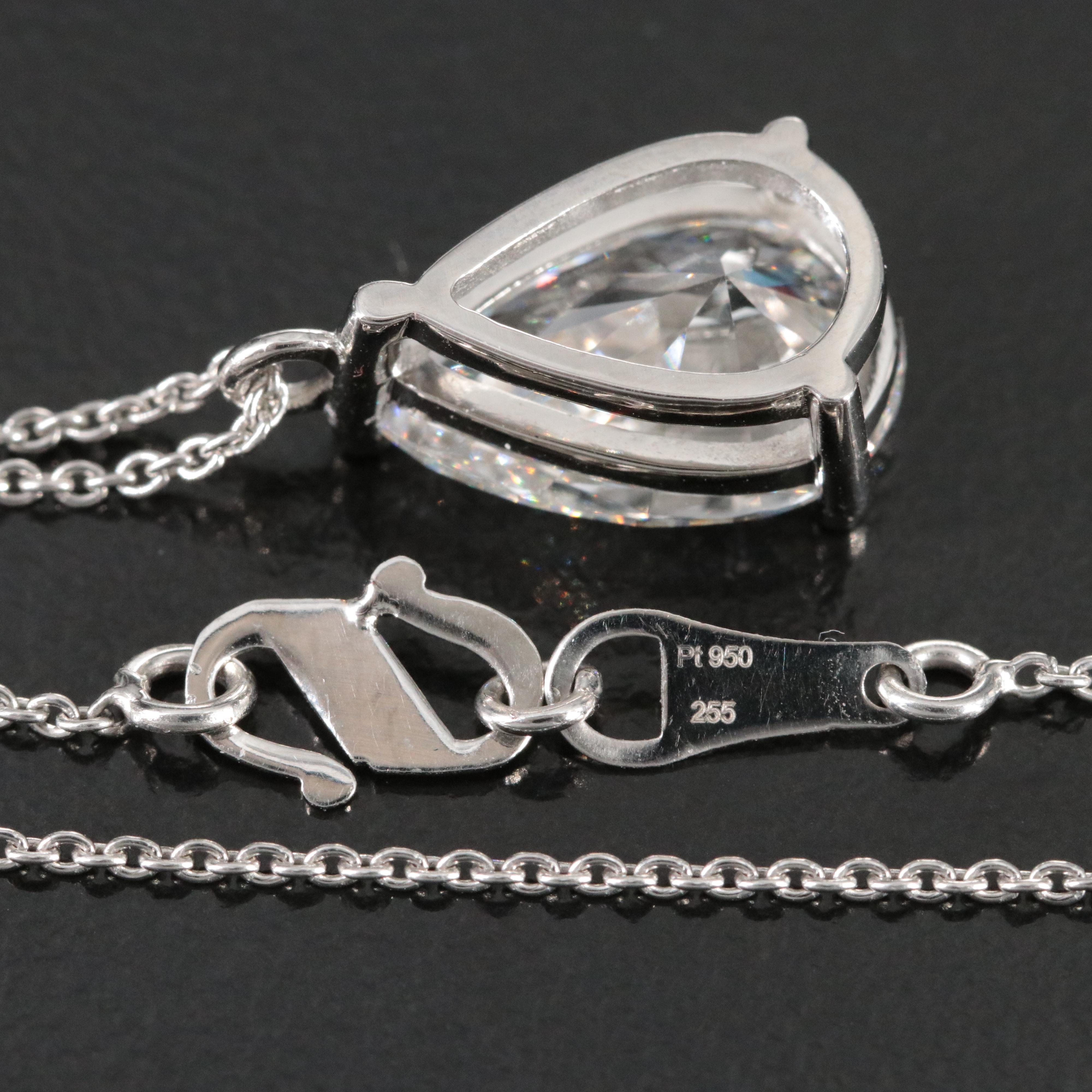 Platinum 3.03 CT Lab Grown Diamond Solitaire Necklace with IGI Report