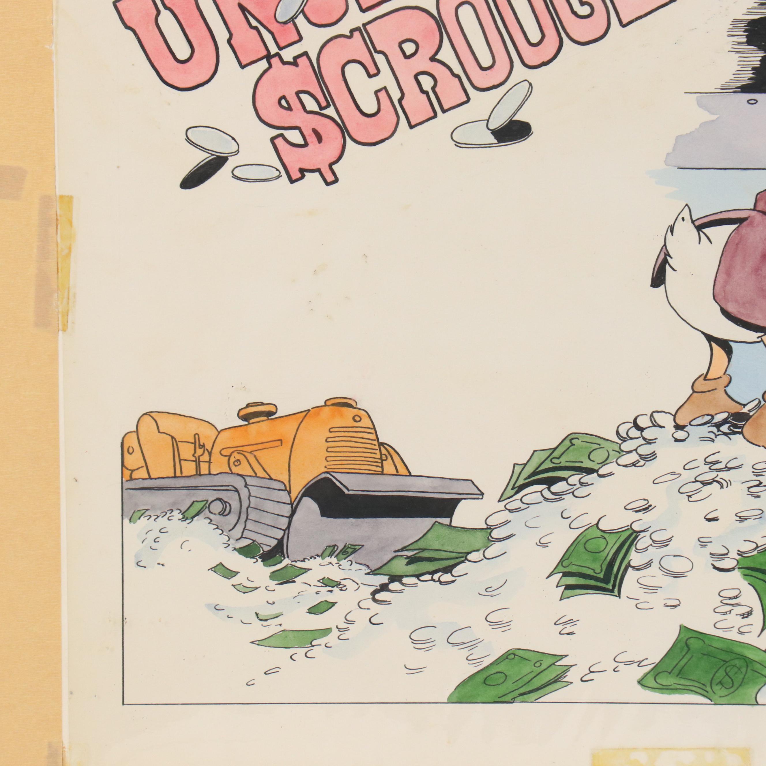 James L. Bruch Watercolor Illustration After Carl Barks "Uncle Scrooge"