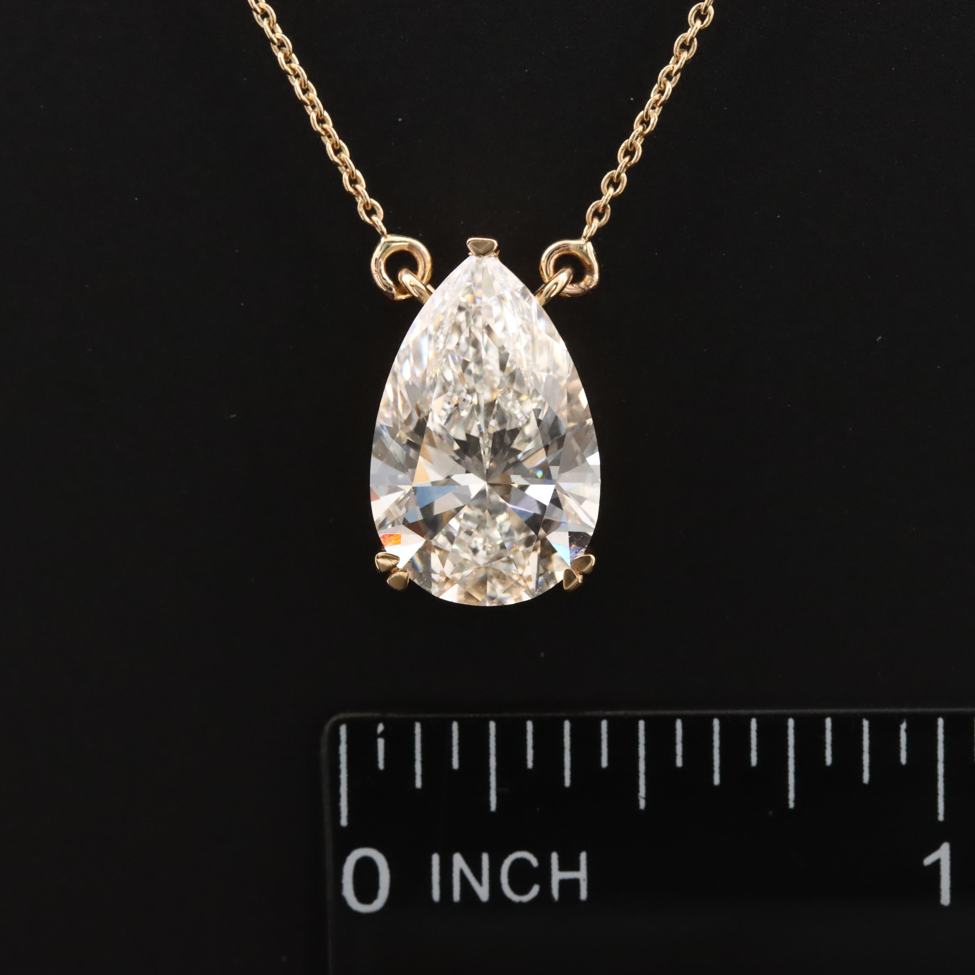18K 5.04 CT Lab Grown Diamond Solitaire Necklace with IGI Report