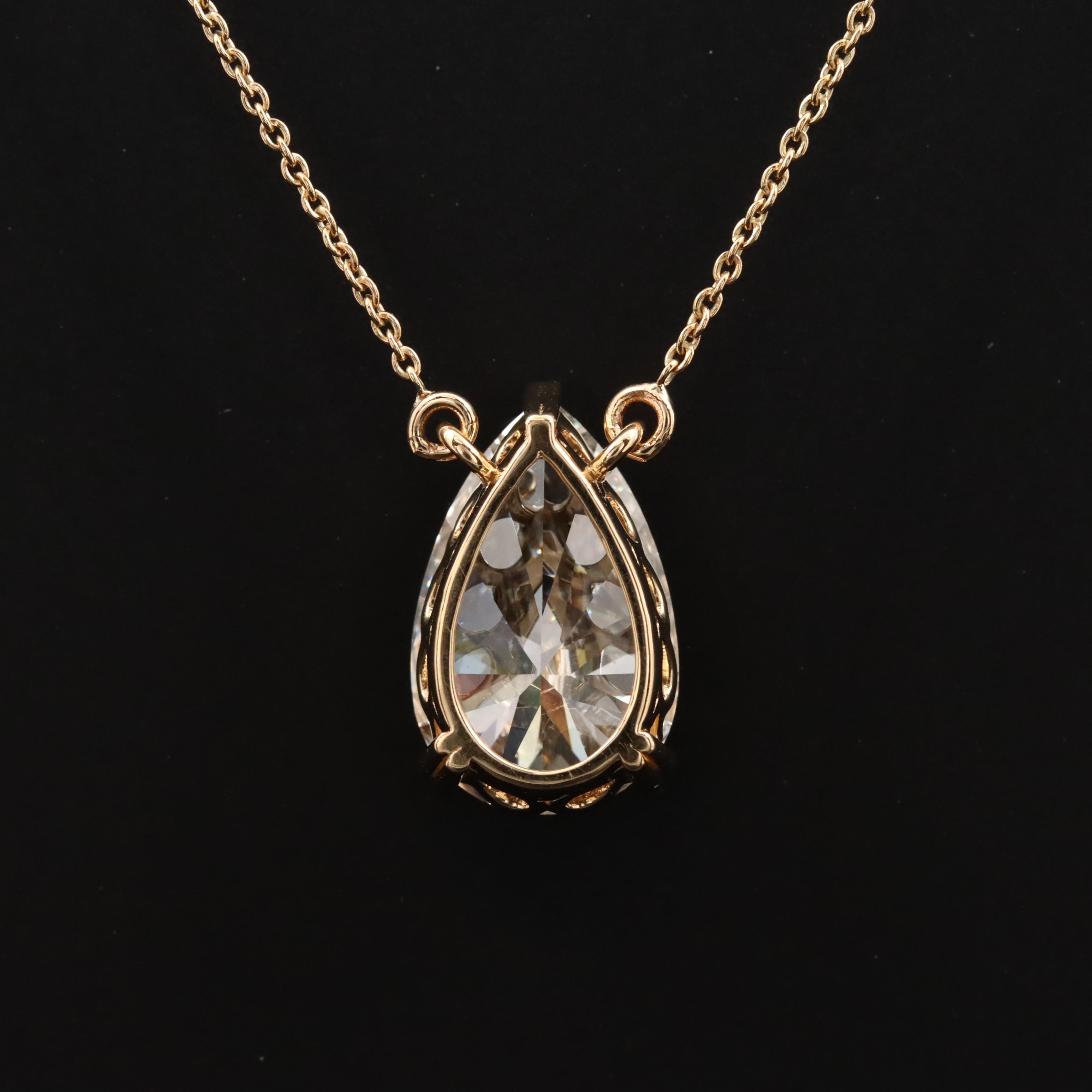 18K 5.04 CT Lab Grown Diamond Solitaire Necklace with IGI Report