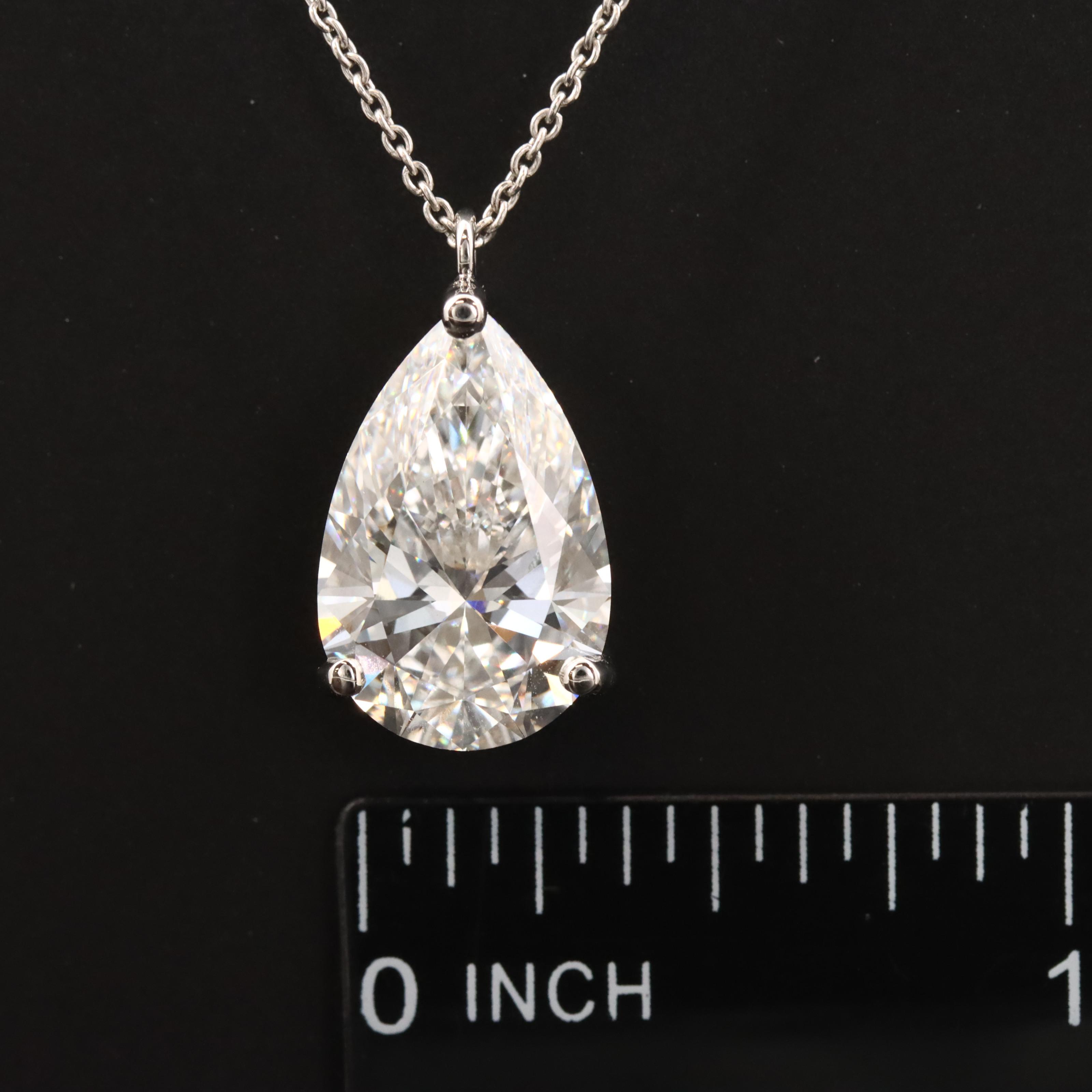 Platinum 6.10 CT Lab Grown Diamond Solitaire Pendant Necklace with IGI Report