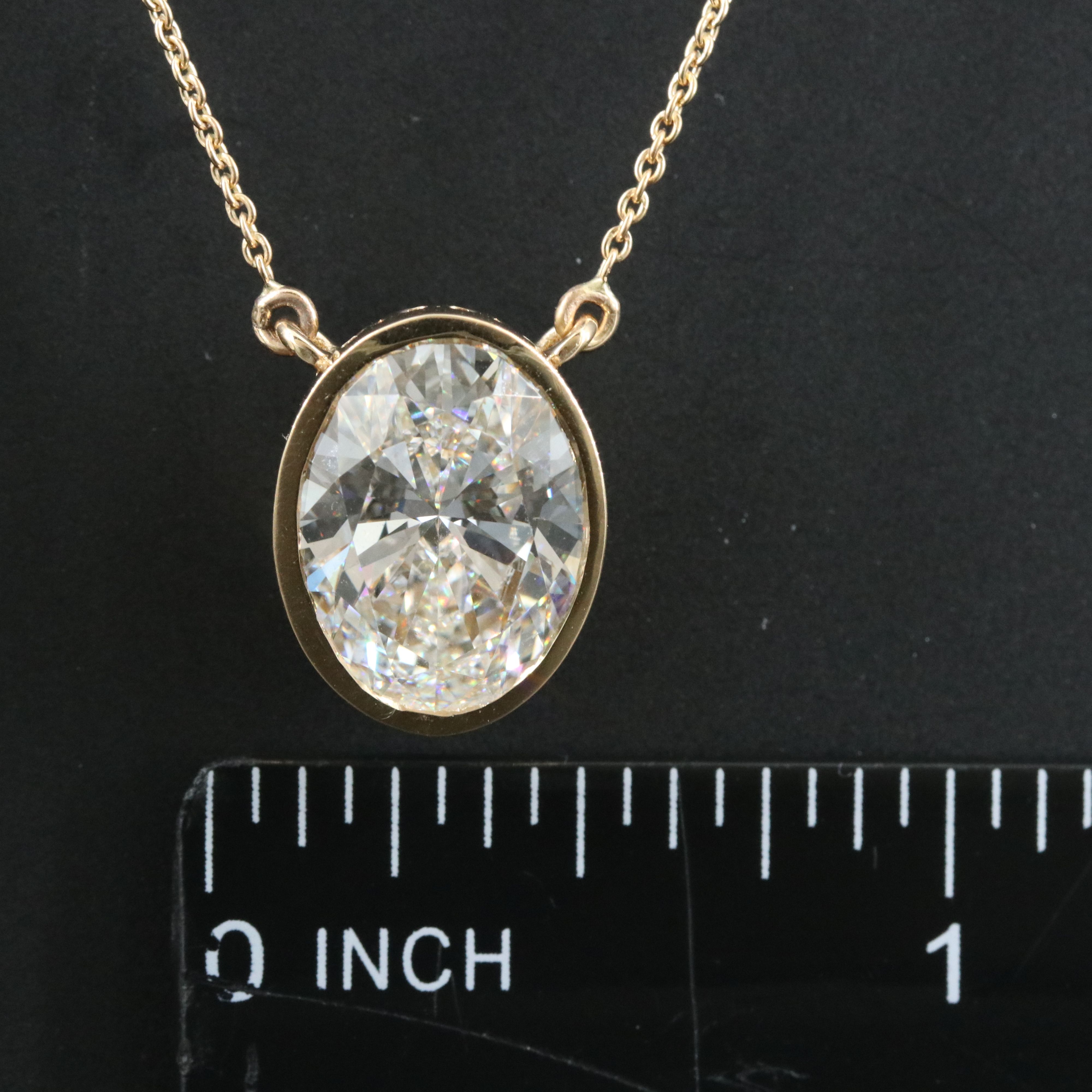 18K 5.03 CT Lab Grown Diamond Solitaire Necklace with IGI Report