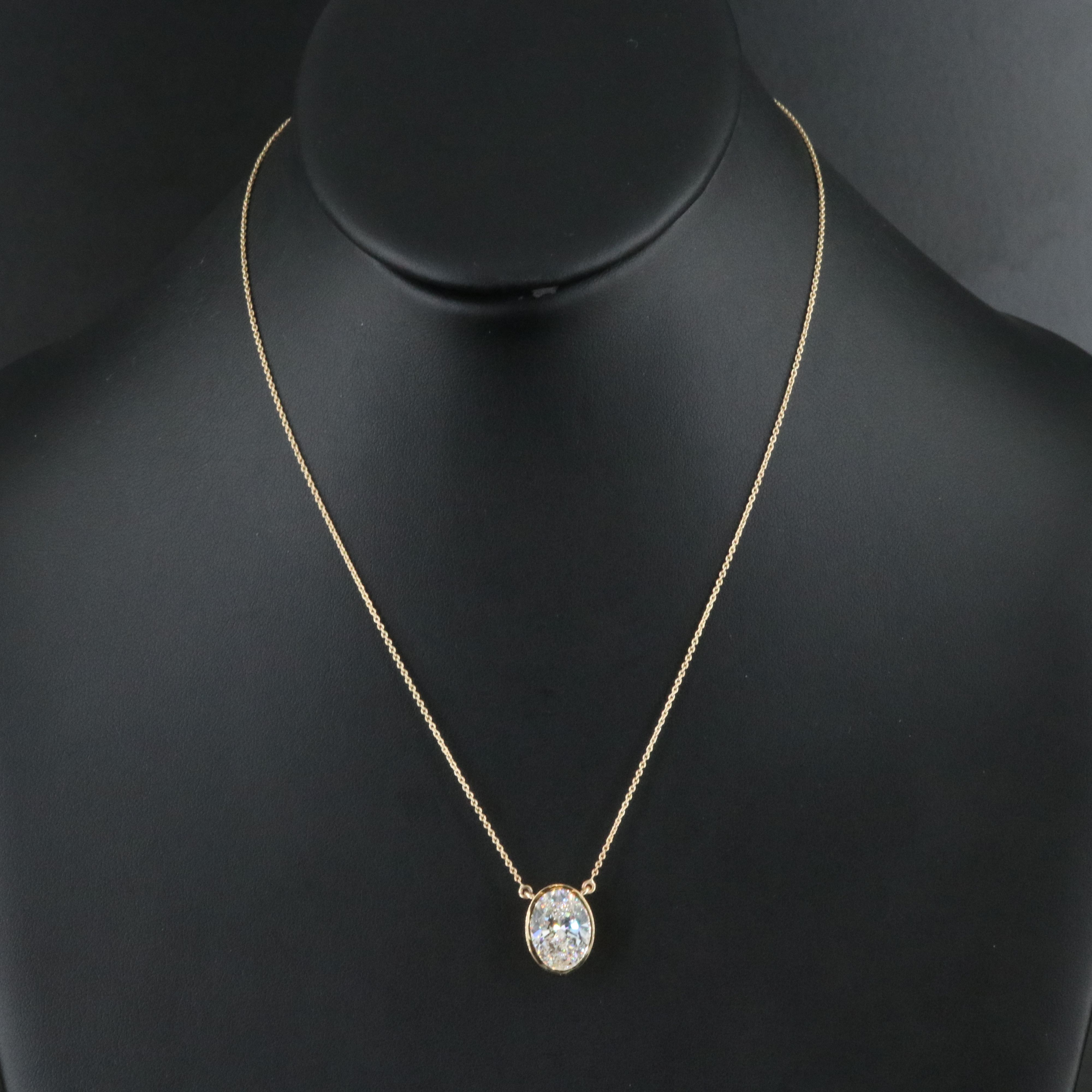 18K 5.03 CT Lab Grown Diamond Solitaire Necklace with IGI Report