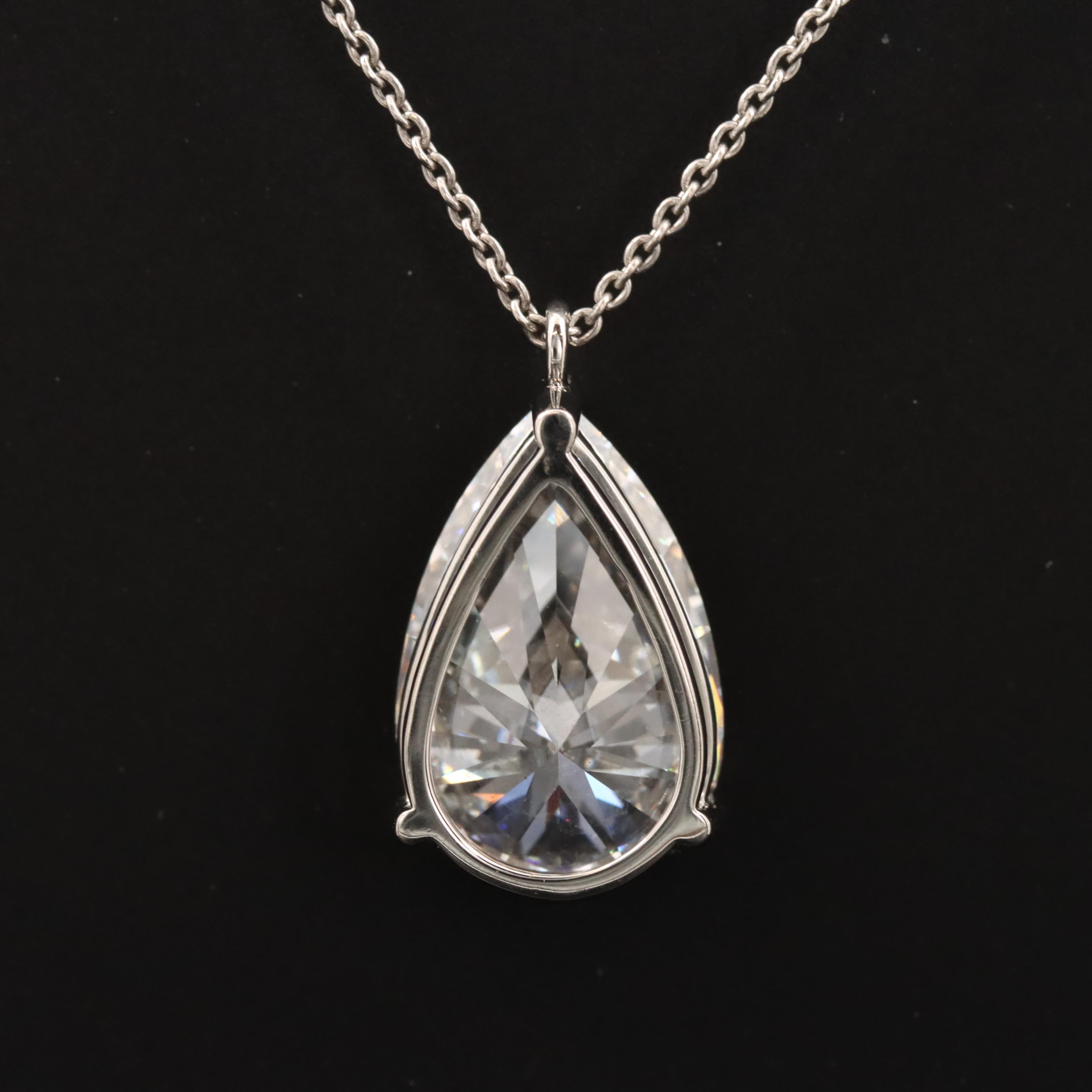 Platinum 6.10 CT Lab Grown Diamond Solitaire Pendant Necklace with IGI Report