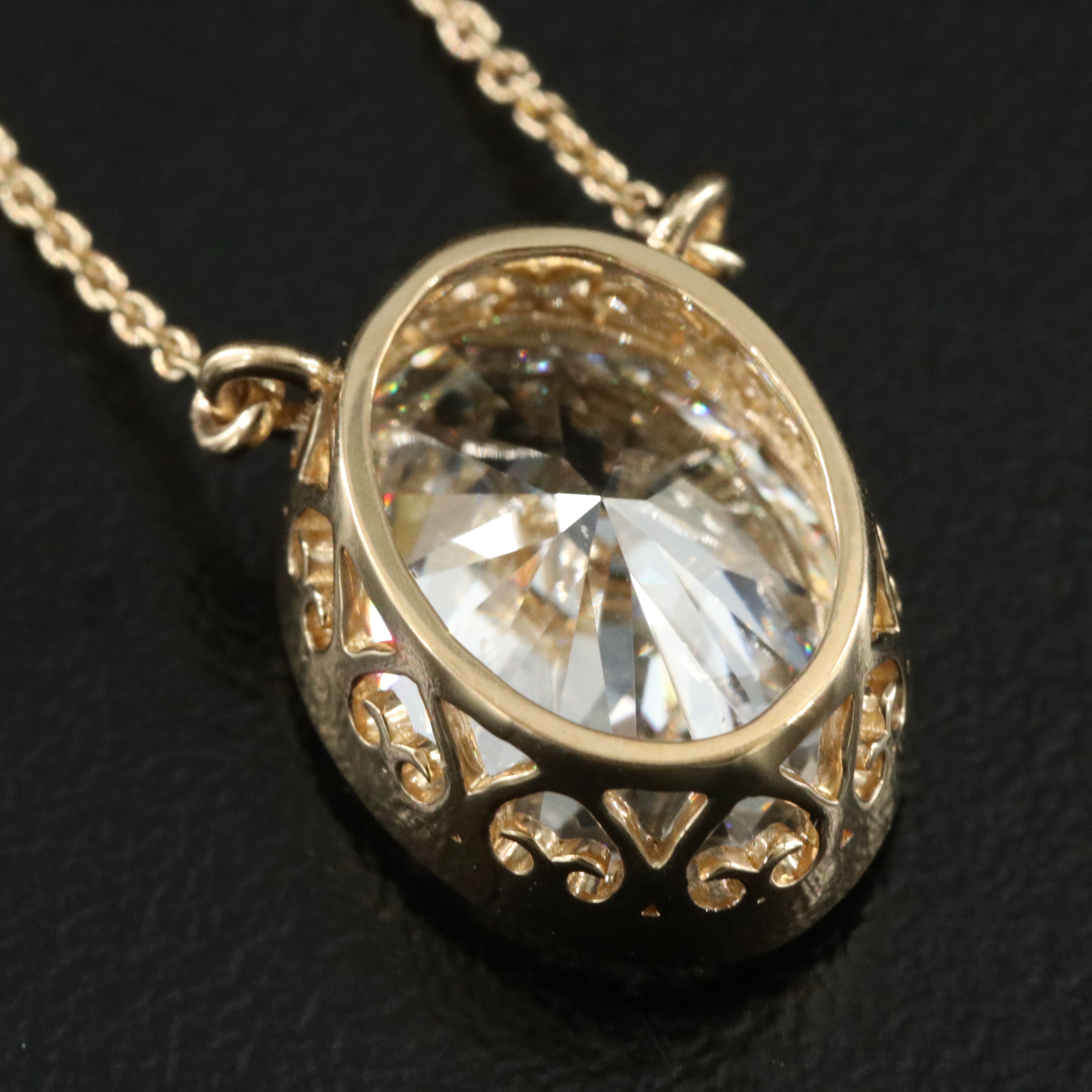 18K 5.03 CT Lab Grown Diamond Solitaire Necklace with IGI Report