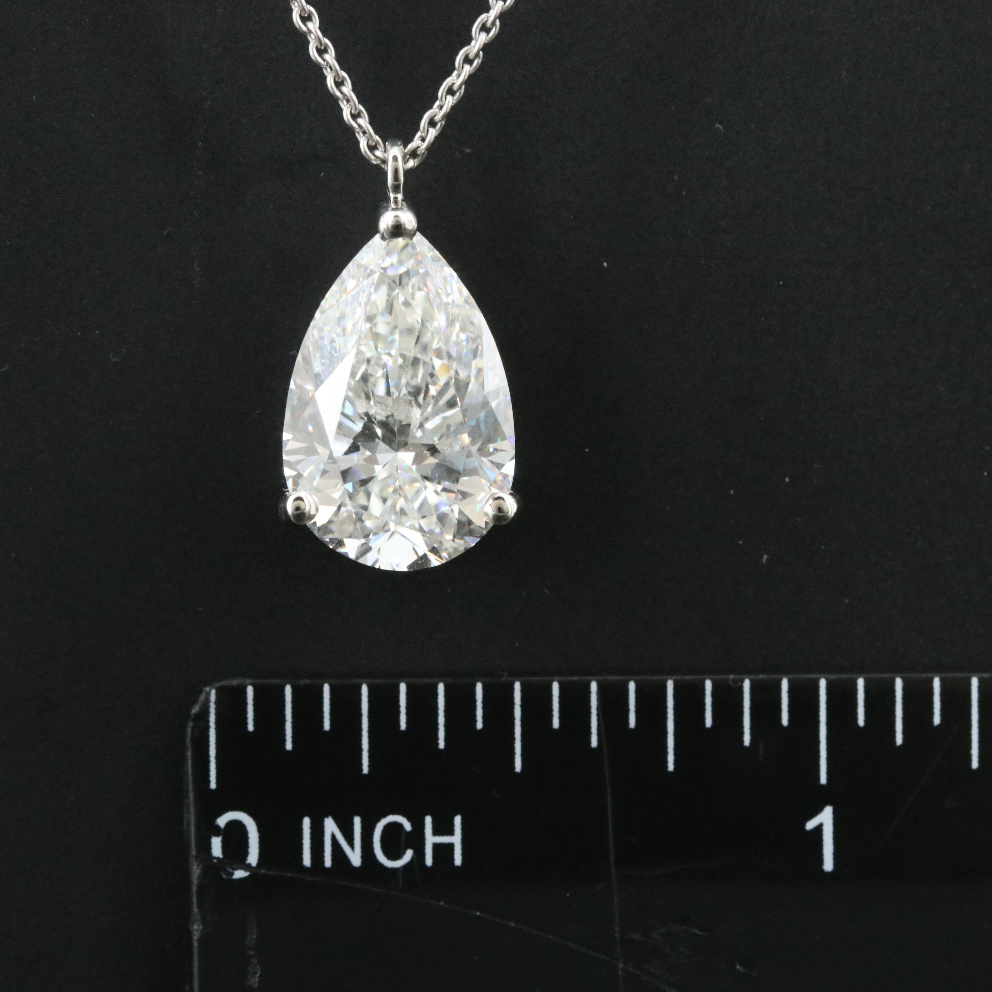 Platinum 5.04 CT Lab Grown Diamond Solitaire Necklace with IGI Report