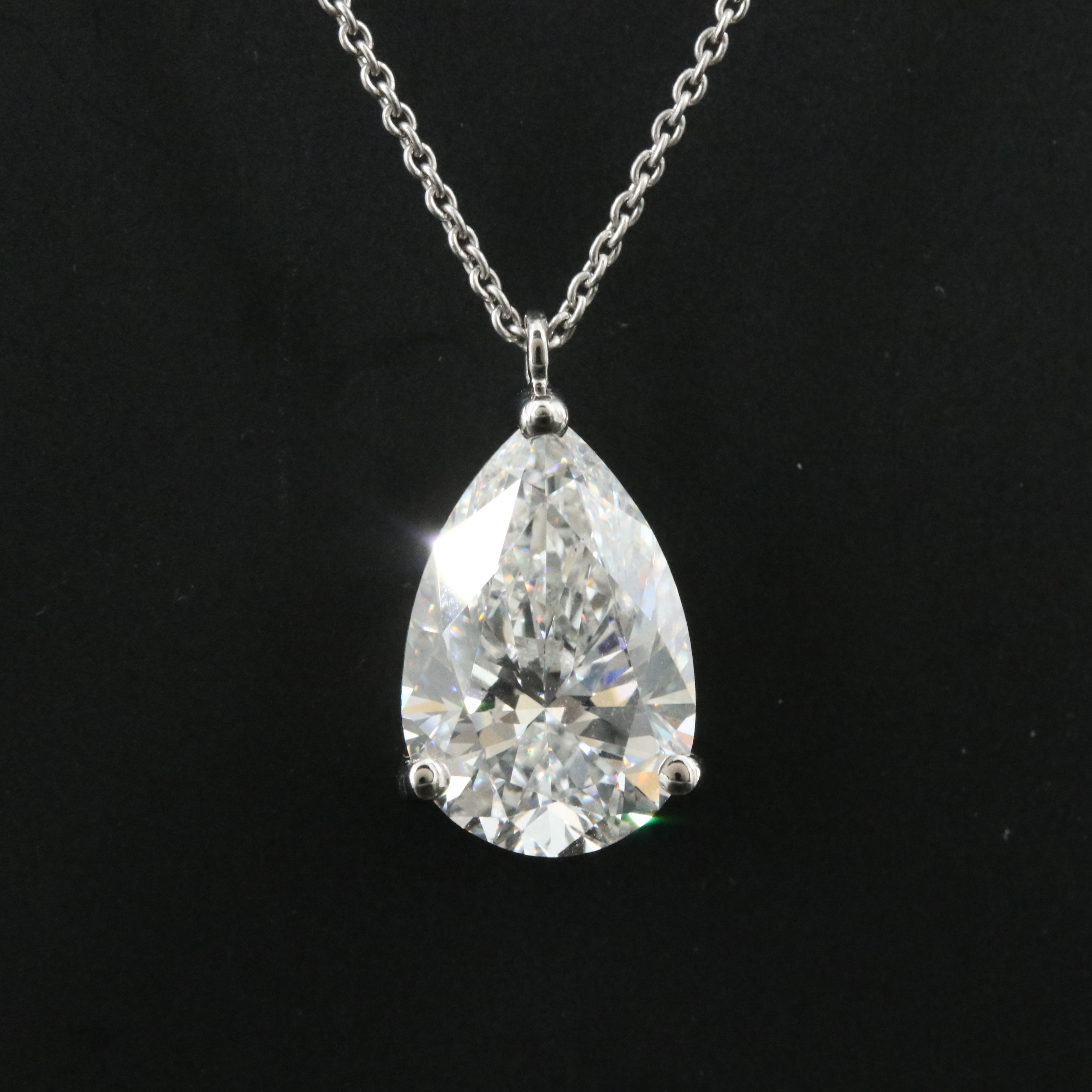 Platinum 5.04 CT Lab Grown Diamond Solitaire Necklace with IGI Report