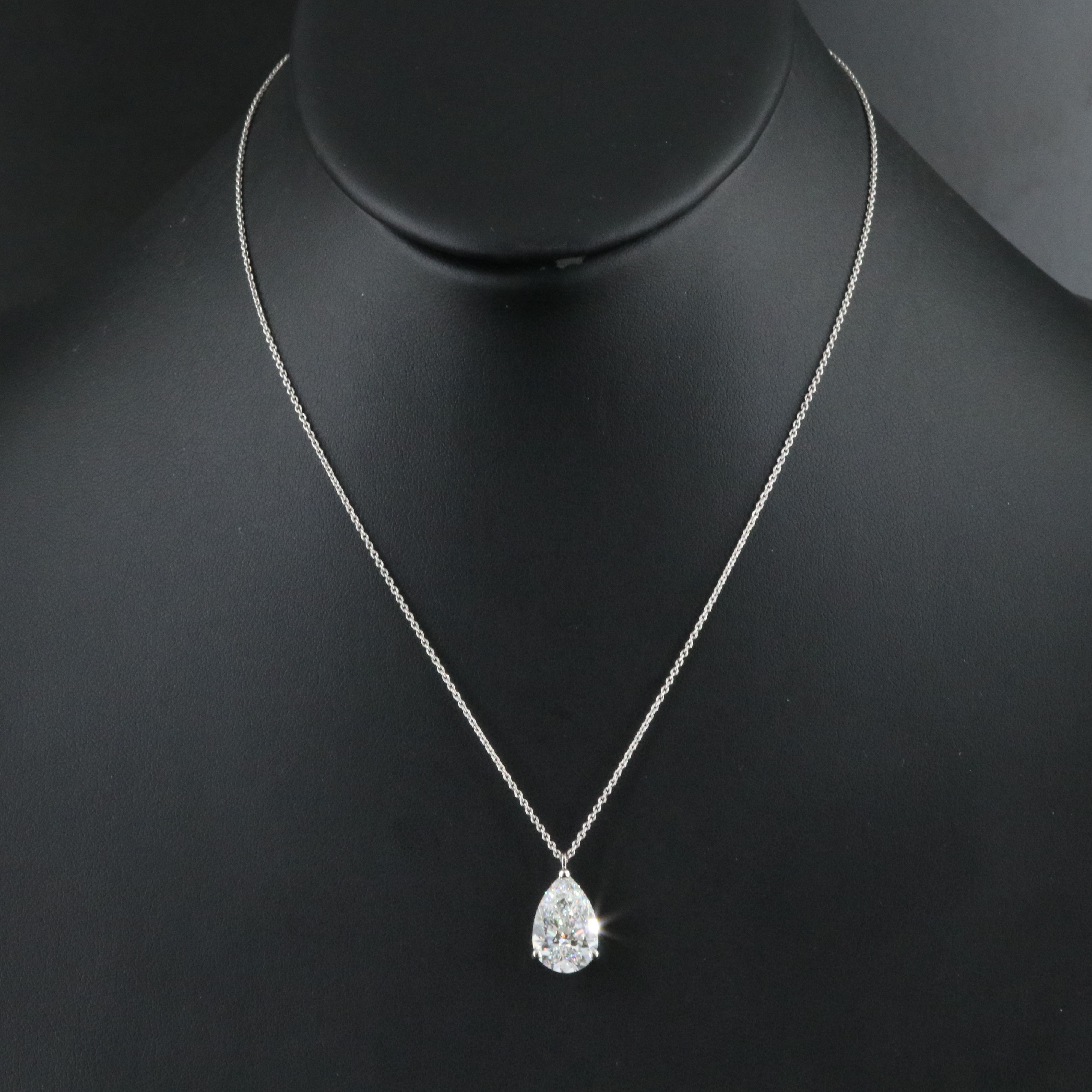 Platinum 5.04 CT Lab Grown Diamond Solitaire Necklace with IGI Report