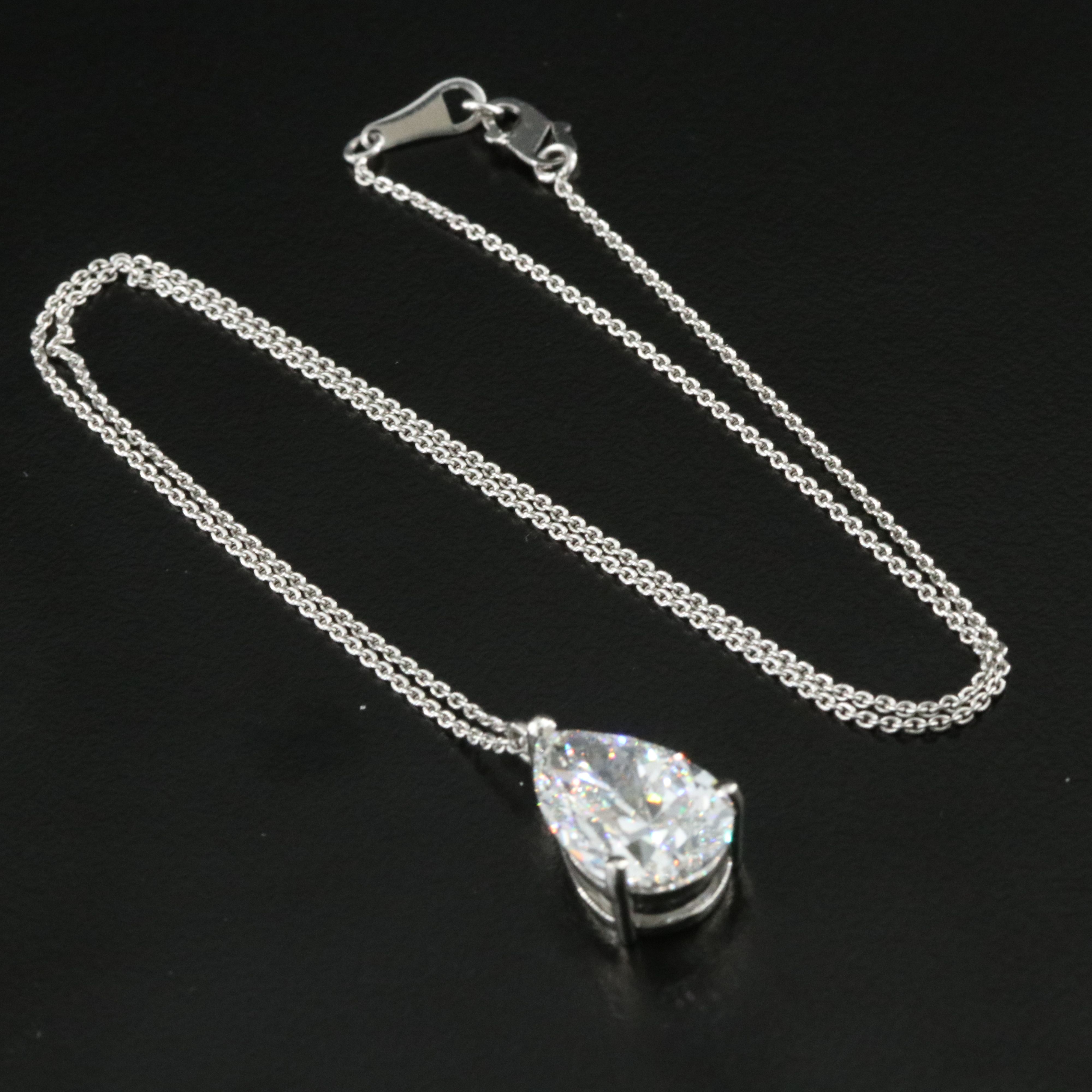 Platinum 5.04 CT Lab Grown Diamond Solitaire Necklace with IGI Report