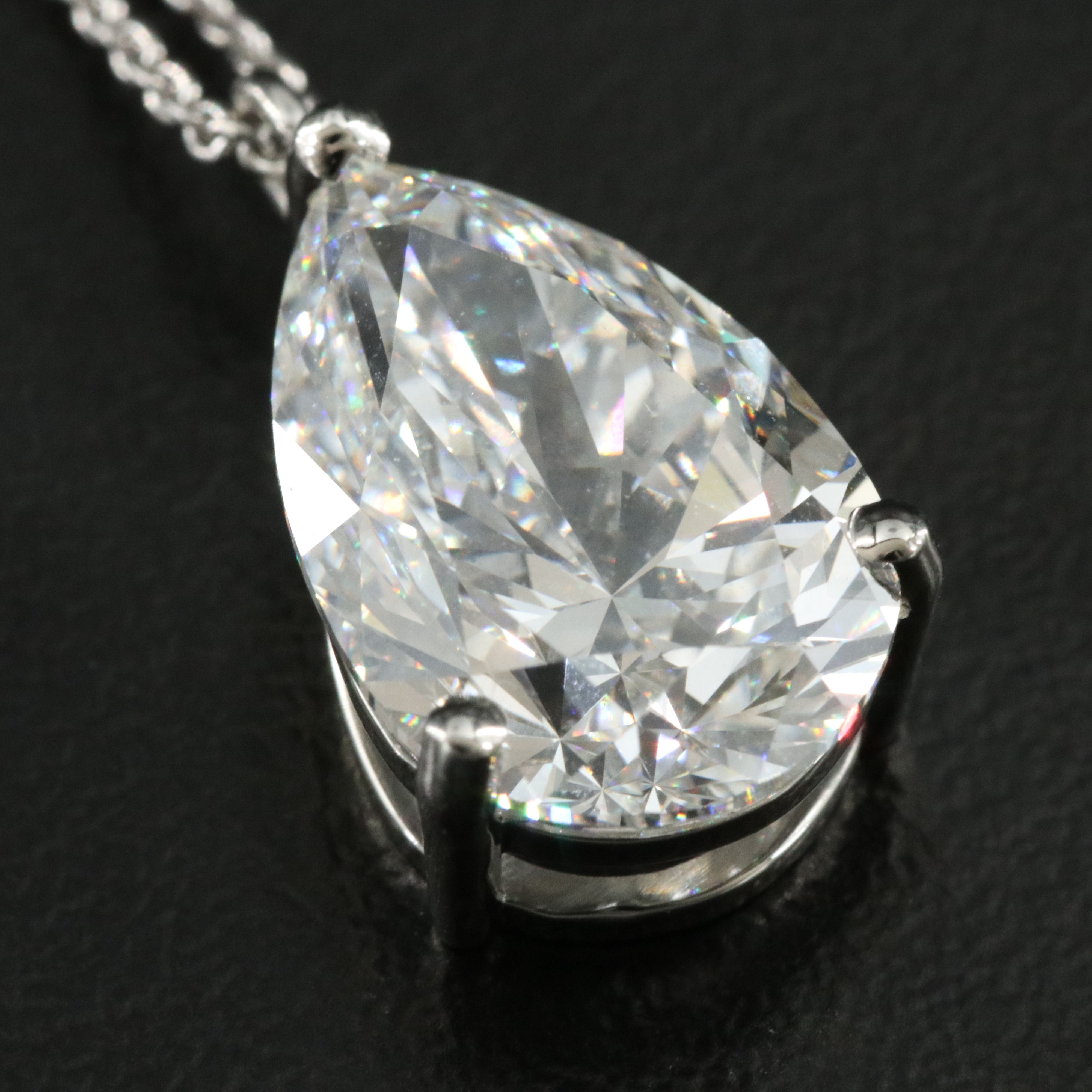 Platinum 5.04 CT Lab Grown Diamond Solitaire Necklace with IGI Report