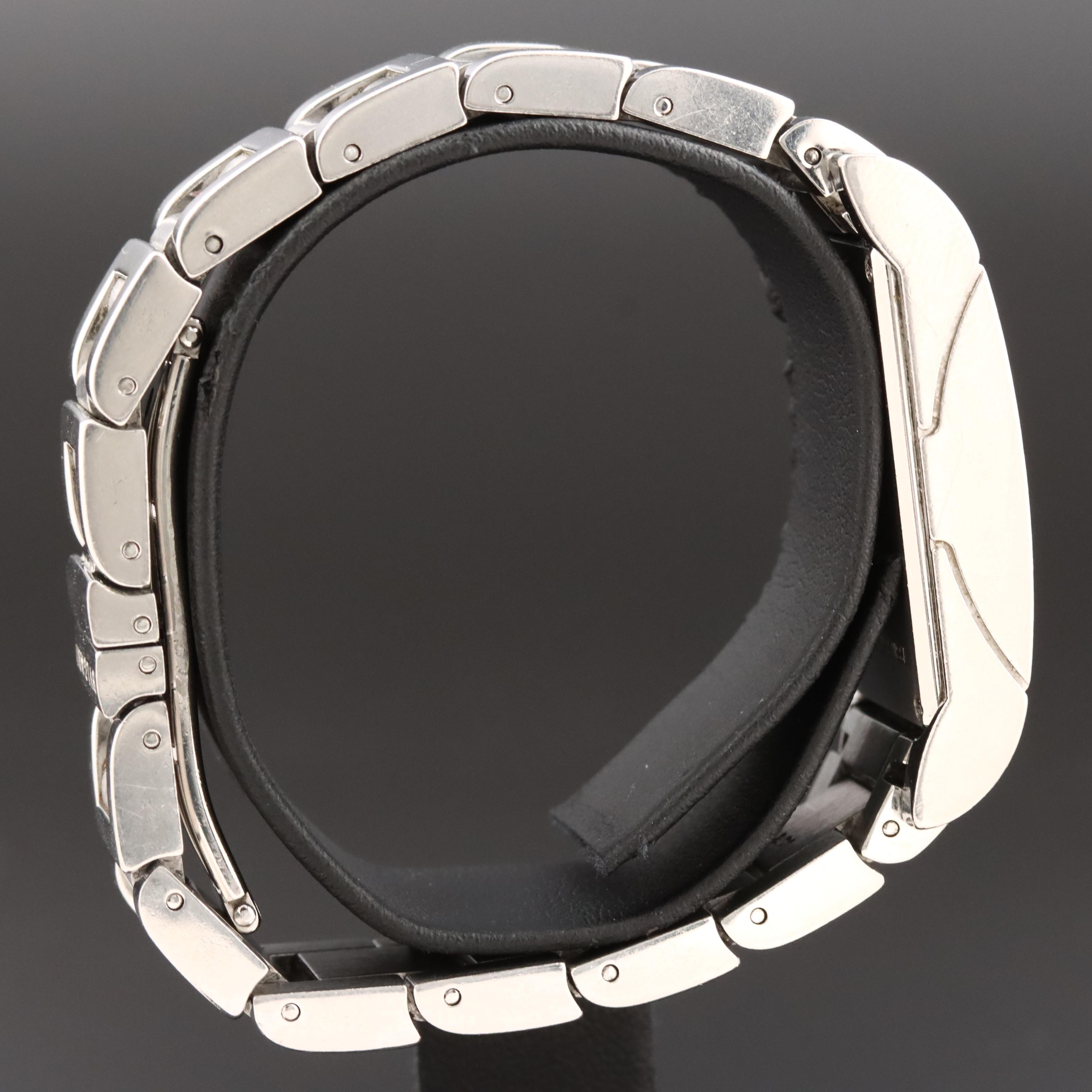 BVLGARI Rettangolo RT 39 S Burgundy Dial 21x39mm Steel Quartz Watch