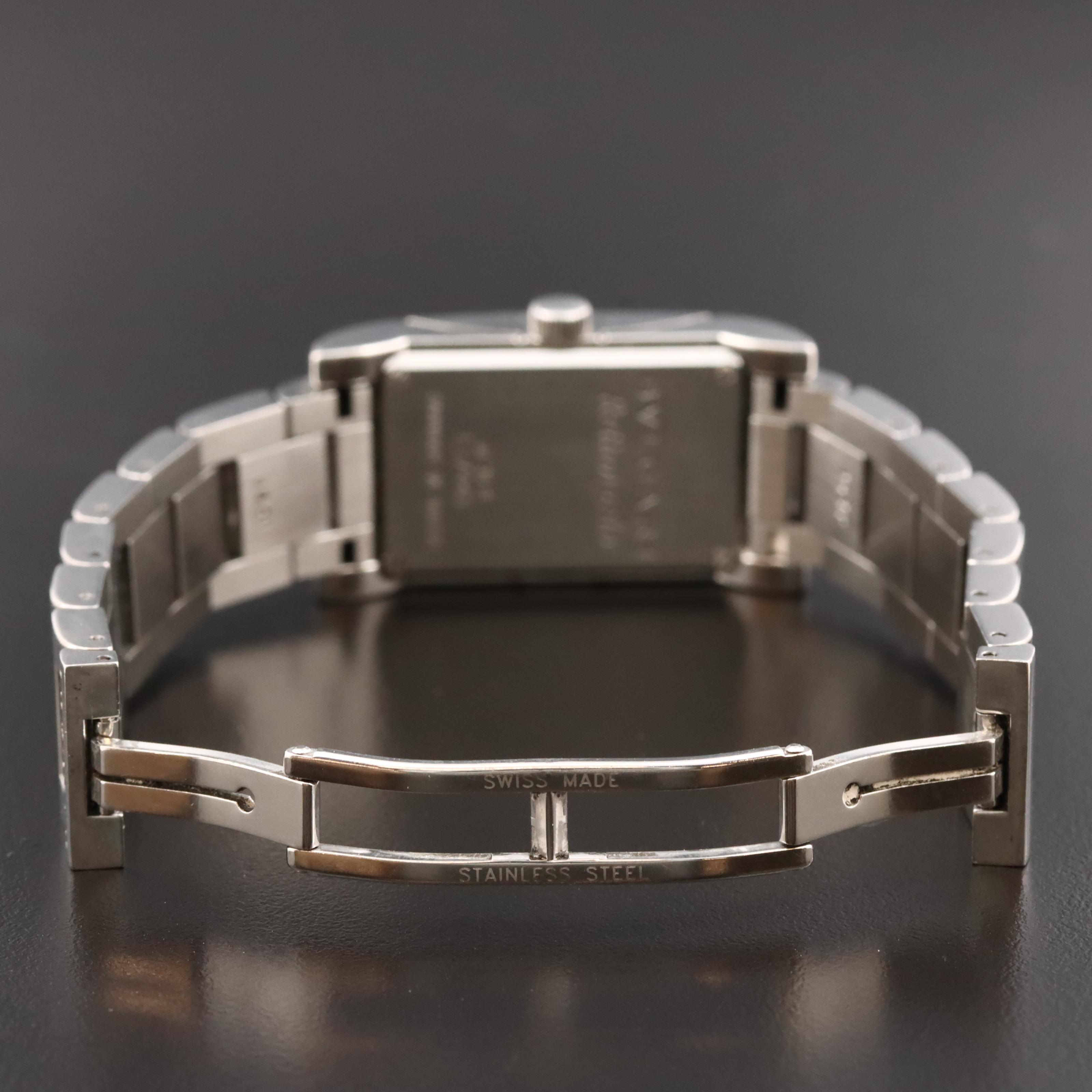 BVLGARI Rettangolo RT 39 S Burgundy Dial 21x39mm Steel Quartz Watch